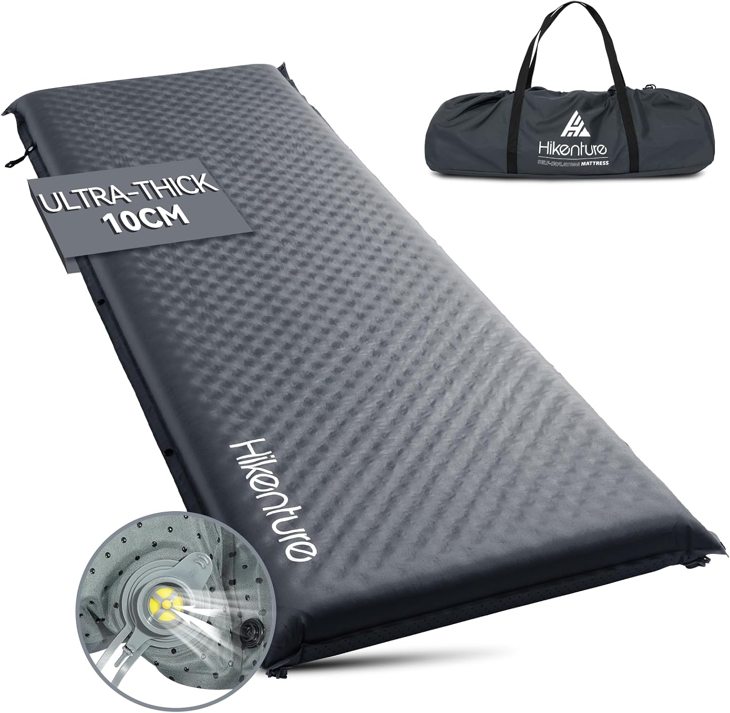 Detalle de HIKENTURE Self-Inflating Sleeping Pad, 10 cm