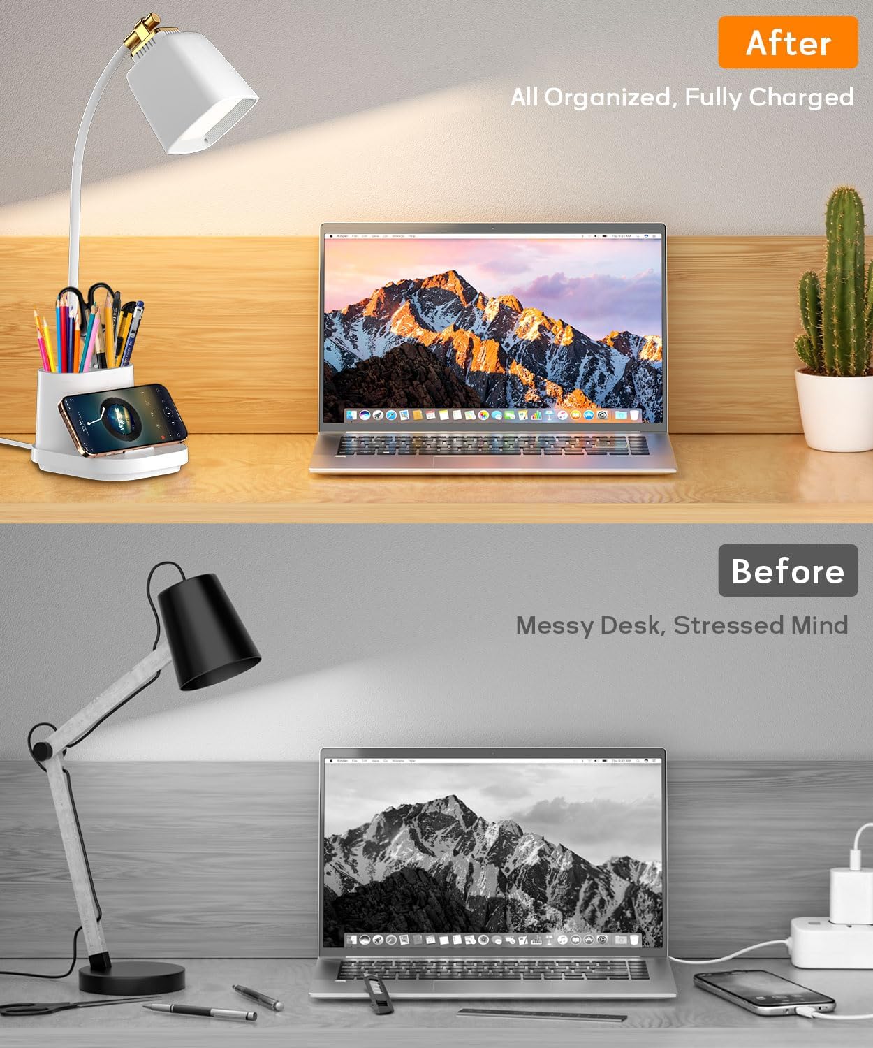 Thumbnail 6 de Hifireelf LED Desk Lamp with Gooseneck, USB Ports and Pen Holders