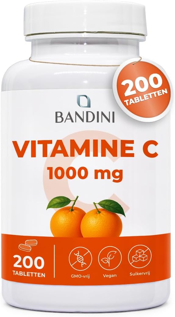 Detalle de Bandini Vitamine C 1000 mg, 200 tabletten – vegan L-ascorbinezuur