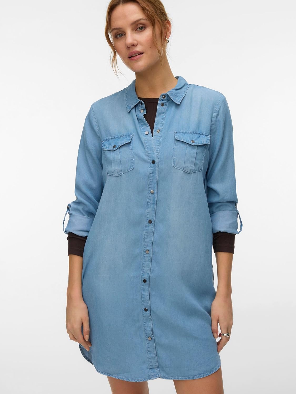 Detalle de VERO MODA Shirt Dress VMSIGGA Short Dress | Abito in denim