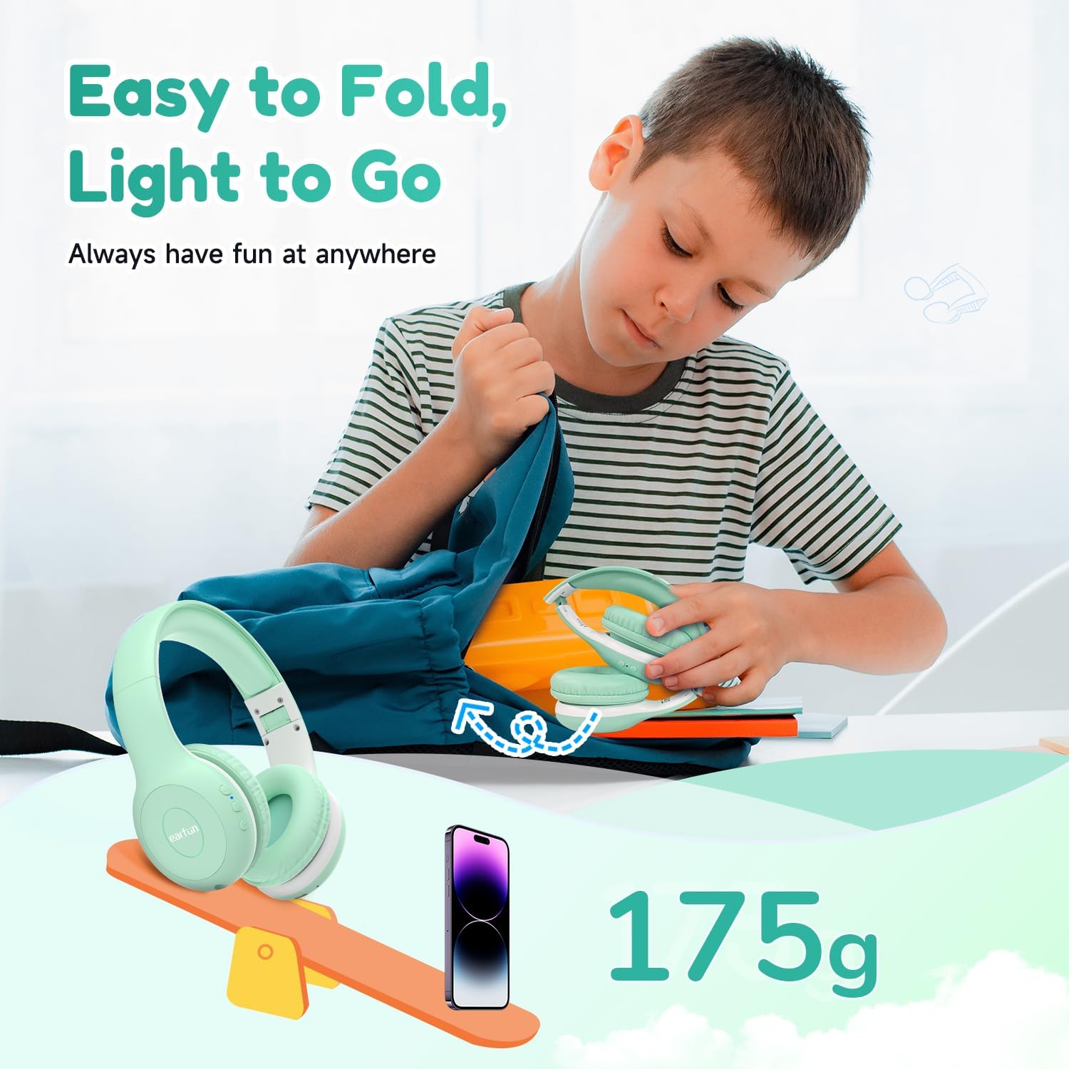 Thumbnail 6 de EarFun Bluetooth Kopfhörer Kinder 40 Std Akku