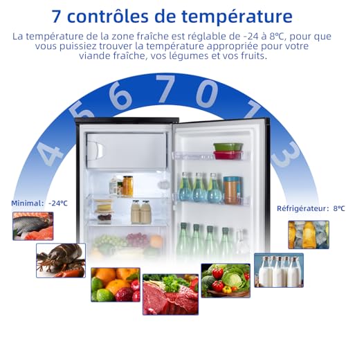 Thumbnail 4 de CHiQ CTT107BC, réfrigérateur une porte noir de 107 L avec compartiment séparé