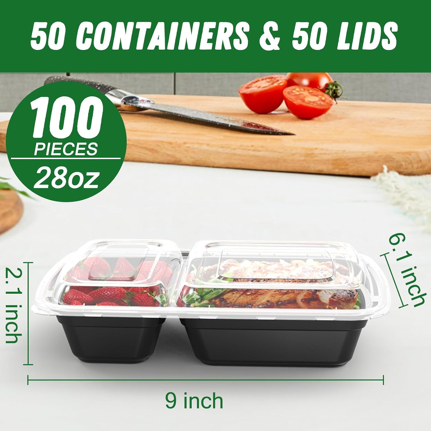 Detalle 2 de Dealusy 28 oz Meal Prep Containers ๐ฑ