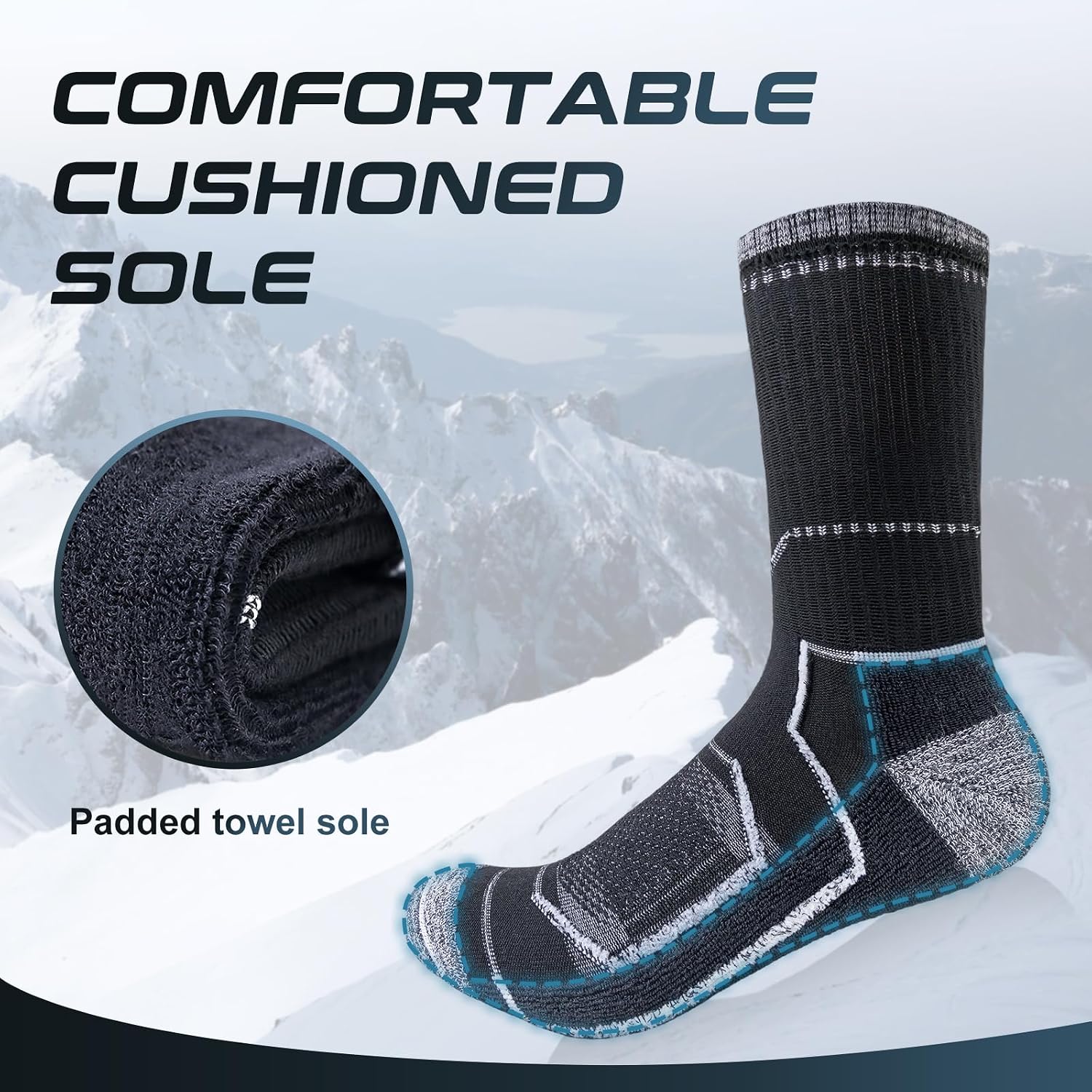 Thumbnail 3 de inaWarm Mens Socks – Breathable, Cushioned Outdoor Hiking Socks (5 Pairs)