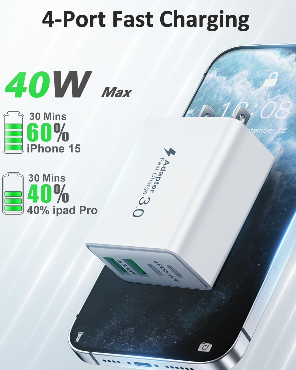 Thumbnail 1 de 2-Pack 40W USB-C Charger Block ⚡