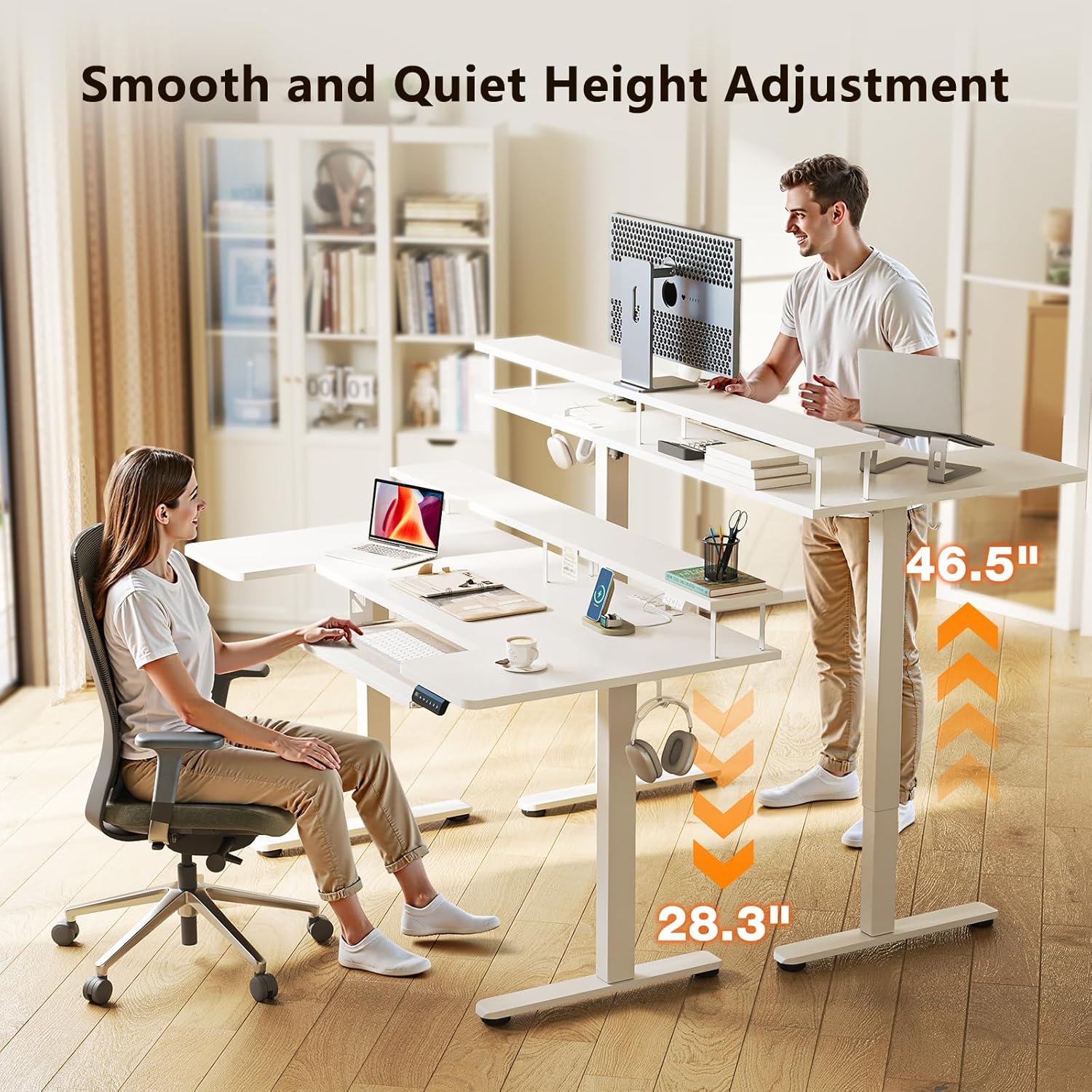 Detalle de OffiGo 1946c956-d86b-4ba1-88f5-89f81116b47a U-Shaped Standing Desk, 55-Inch