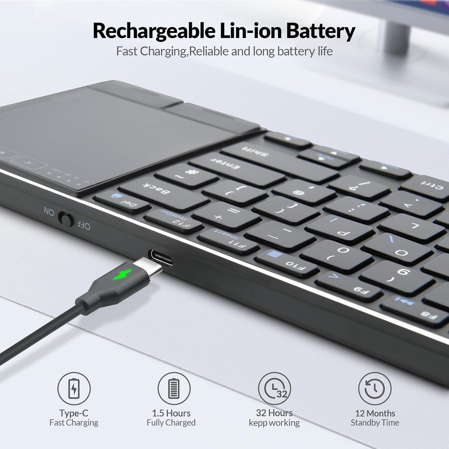 Thumbnail 6 de Rii K22S wireless keyboard with trackpad BT+2.4G
