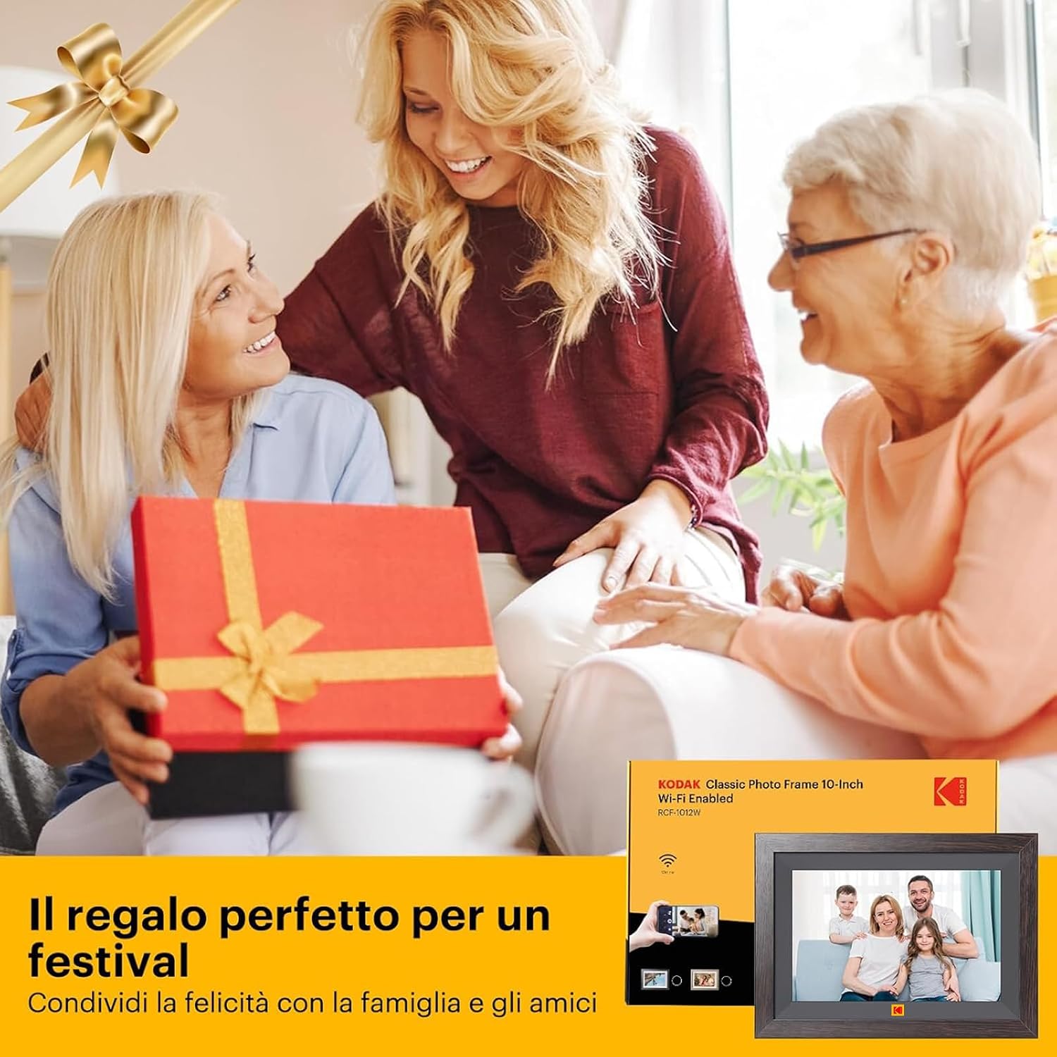 Thumbnail 6 de KODAK Cornice Digitale WIFI 10,1": cornice foto IPS con 32 GB e condivisione wireless