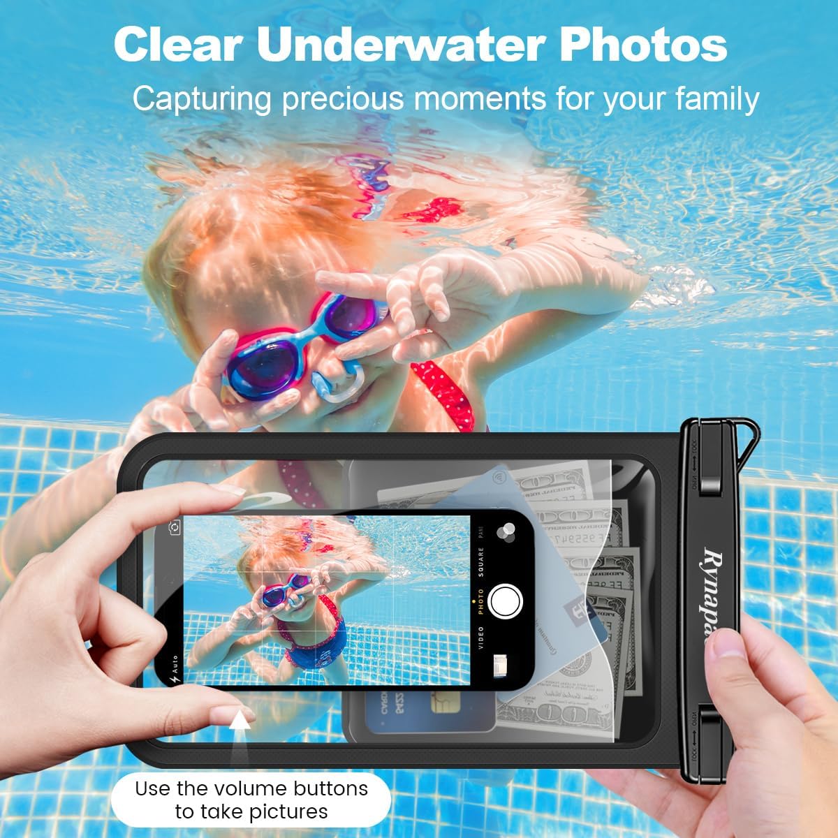 Detalle 2 de Rynapac 11211-4P Waterproof Phone Pouch, 4-Pack, IPX8, Up to 10 Inches