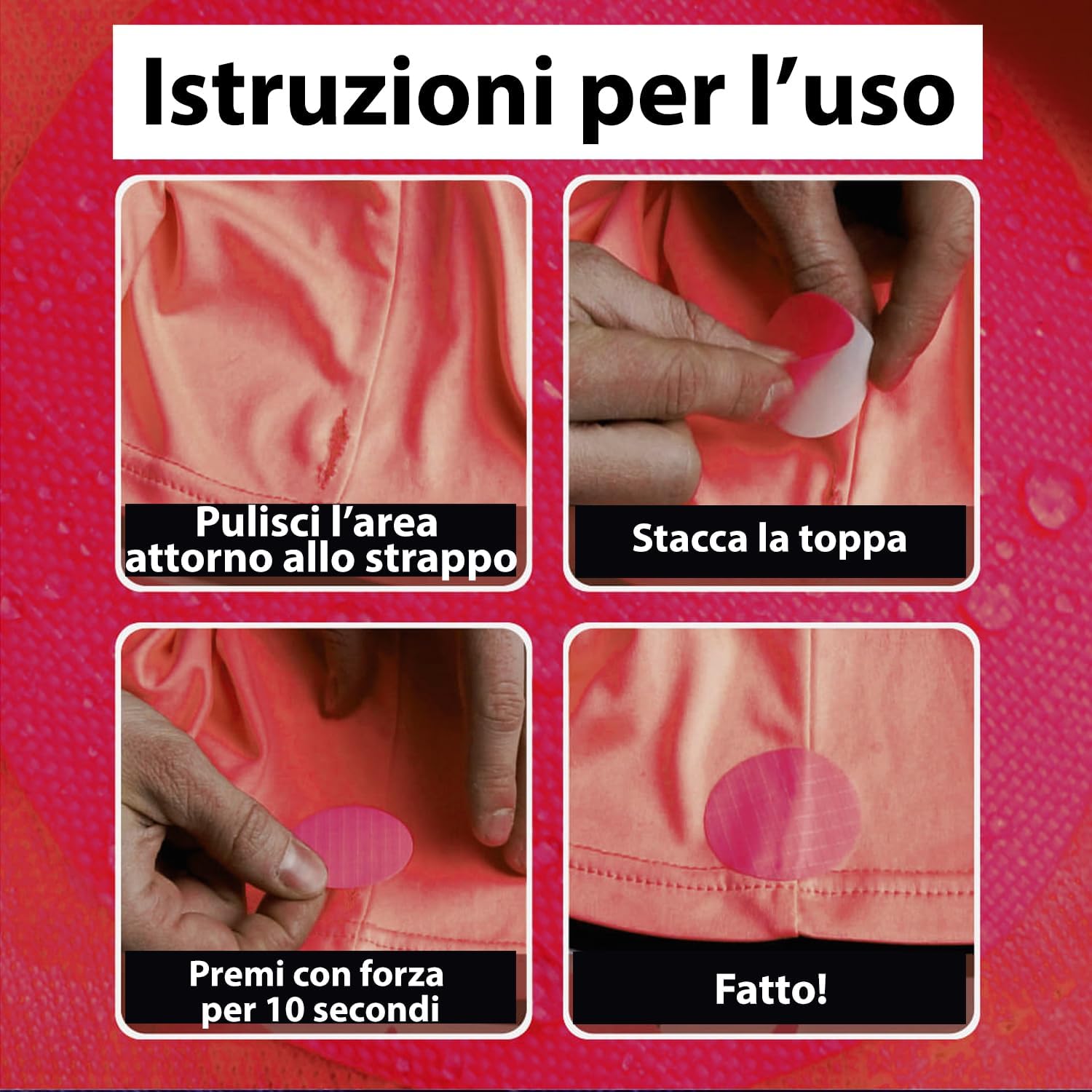 Detalle de Kit aZengear toppe di riparazione autoadesive impermeabili (11 pezzi) per piumini, giacche imbottite, tende e tappezzeria