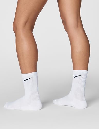 Detalle de Nike Mens Everyday Cush Crew Socks – 3 Pack, White/Black