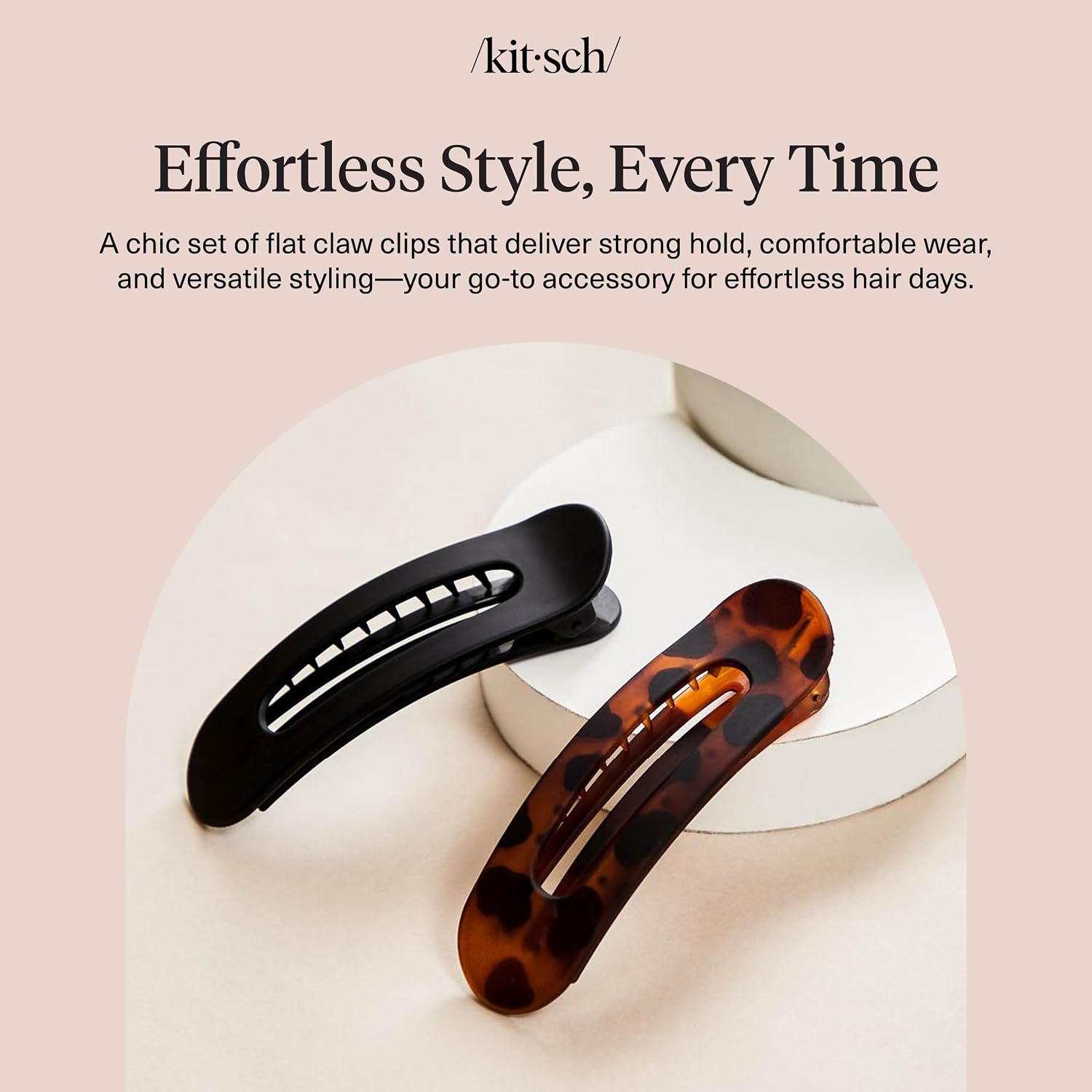 Thumbnail 6 de Kitsch Flat Hair Clips for Women - Strong Hold, No Slip Grip, 2-Pack (Black & Tortoise)