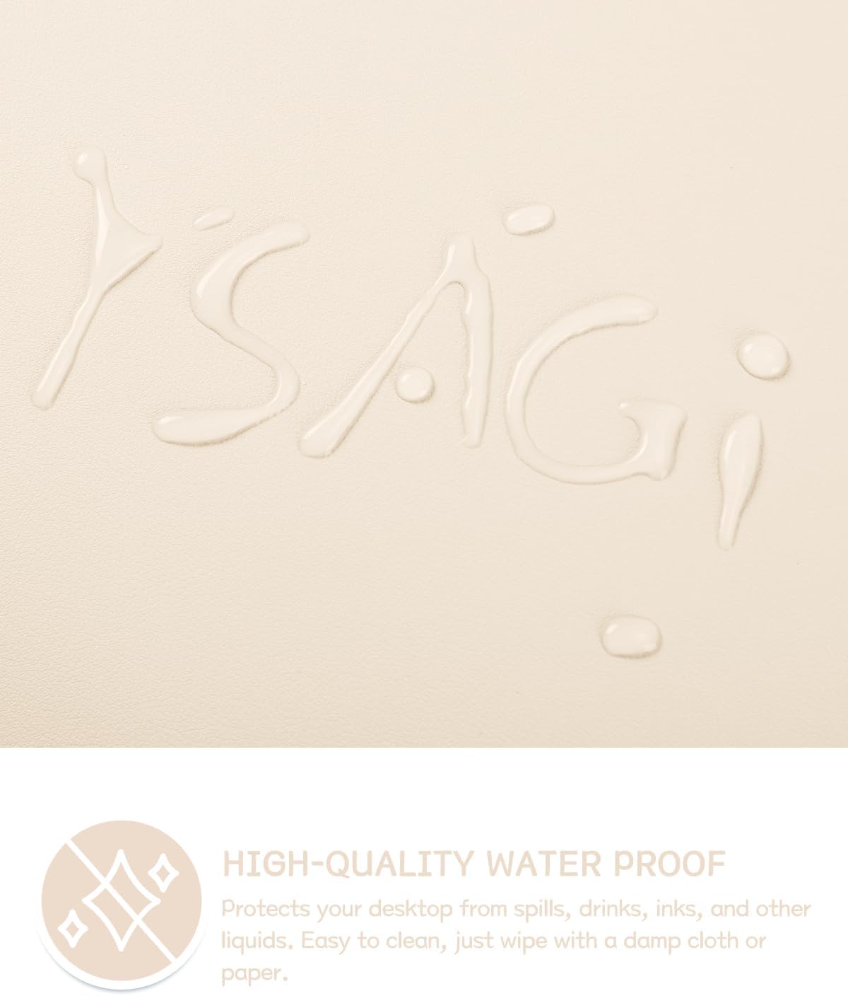 Thumbnail 3 de YSAGi Non-Slip Desk Pad: Waterproof, Ultra-Thin 90 x 43 cm Desk Protector in Beige