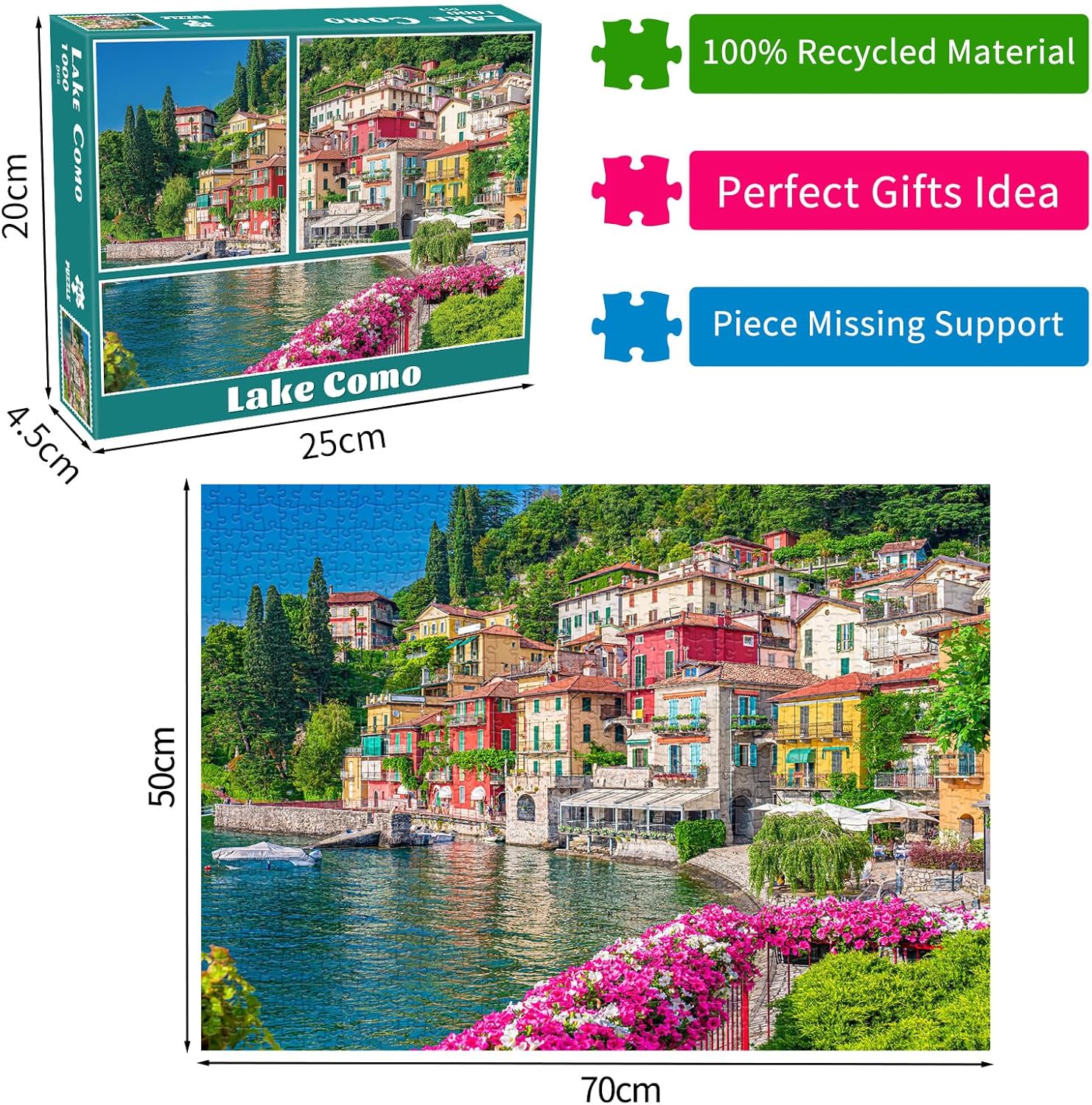 Thumbnail 2 de Lake Como Jigsaw Puzzles for Adults 1000 Pieces