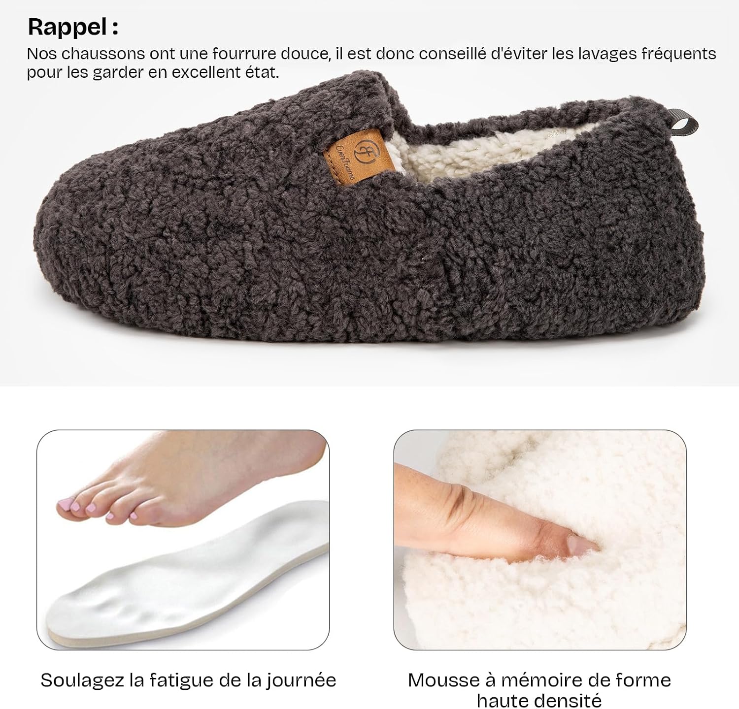 Thumbnail 2 de EverFoams Chaussons Chauds Mousse Mémoire