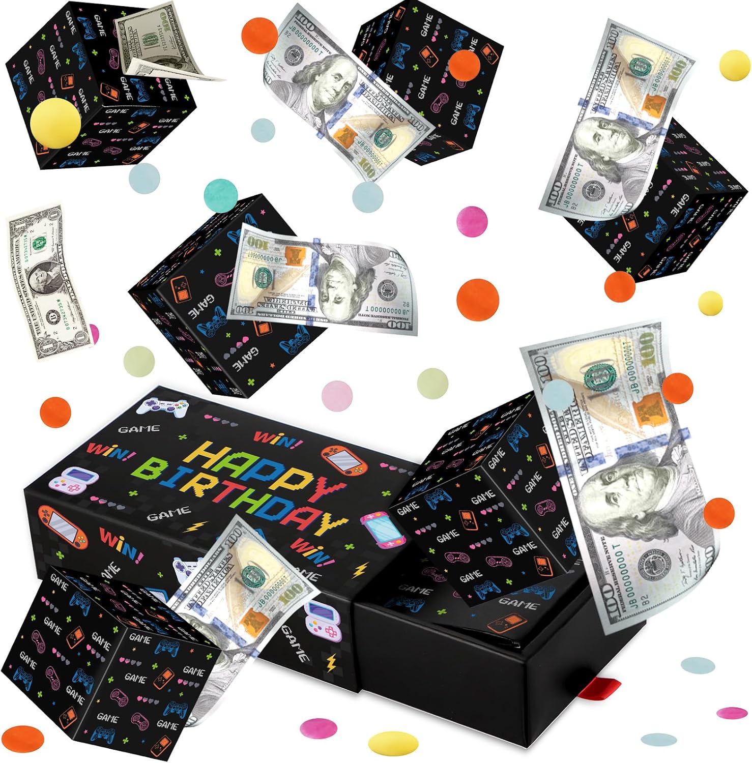 Detalle de WenmthG Happy Birthday Surprise Gift Box Explosion: DIY Money Box That Pops with Confetti