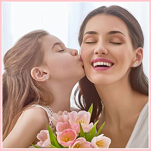 Detalle 2 de EXGOX 925 Sterling Silver Stud Earrings for Women – 8-Pair Gift Set (Hypoallergenic)