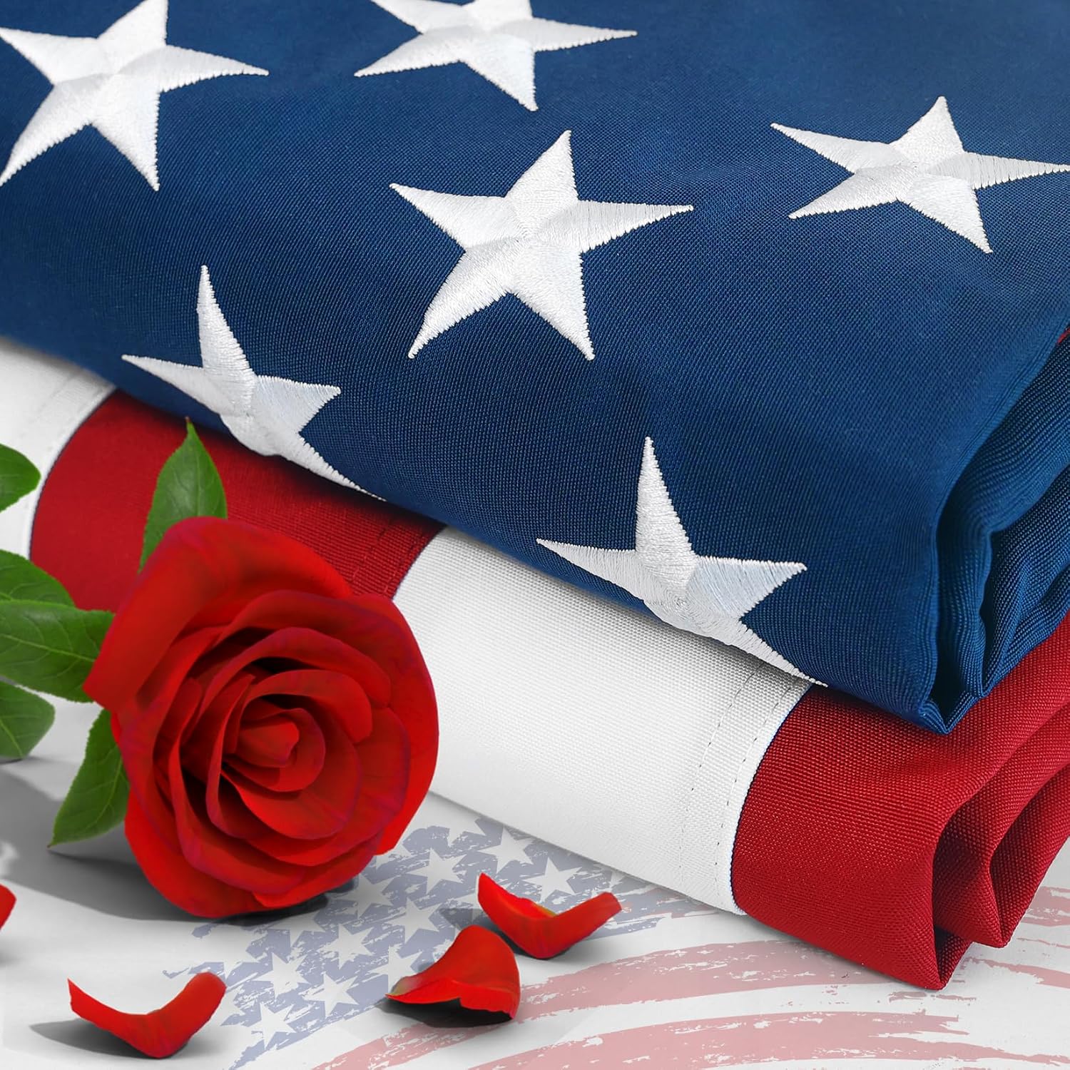 Detalle de FITEAN 4x6 American Flag, Heavy-Duty Polyester with Embroidered Stars