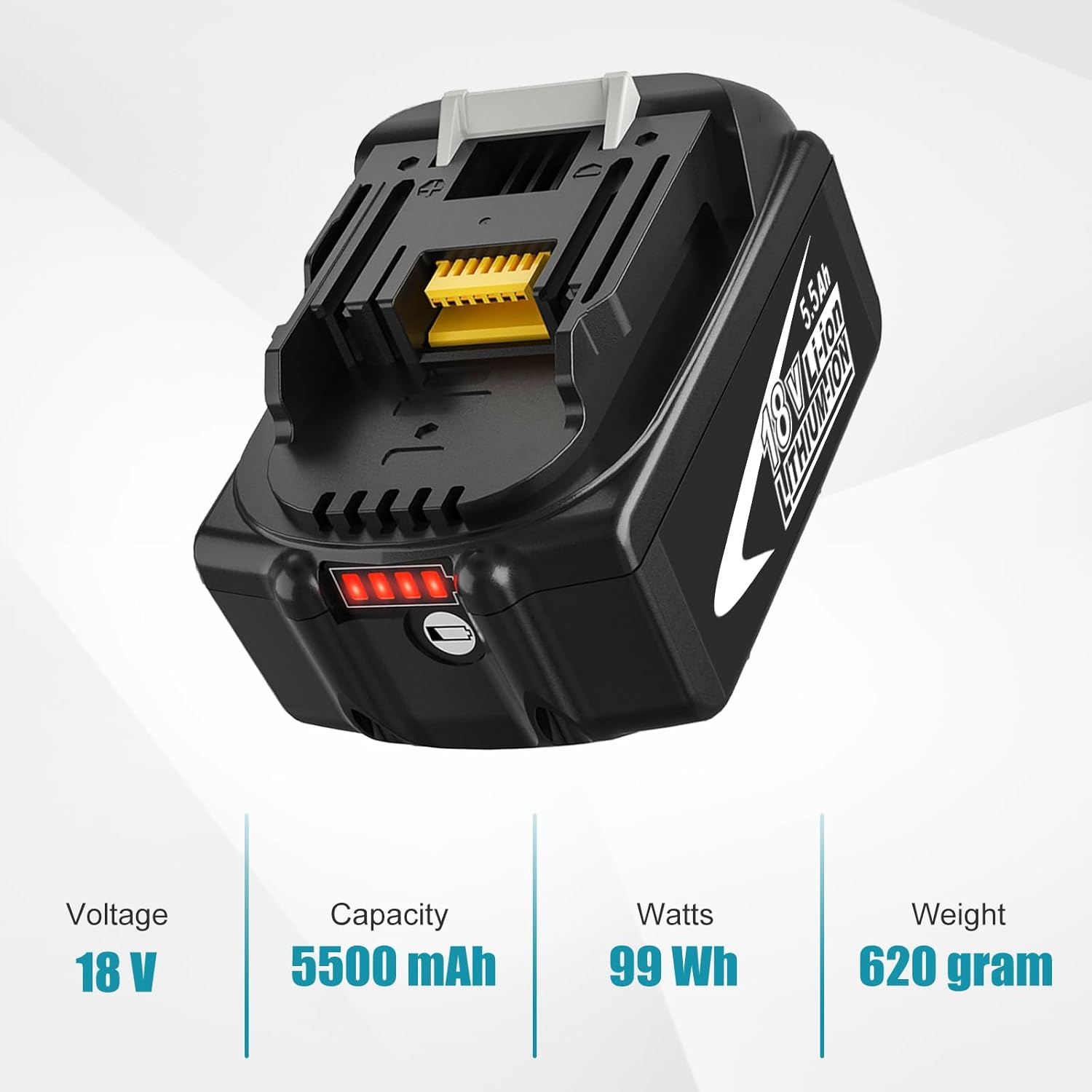 Thumbnail 1 de TOPBATT 2Packs 18V 5.5Ah Batteria BL1860 – Ricambio compatibile per Makita con Indicatore LED