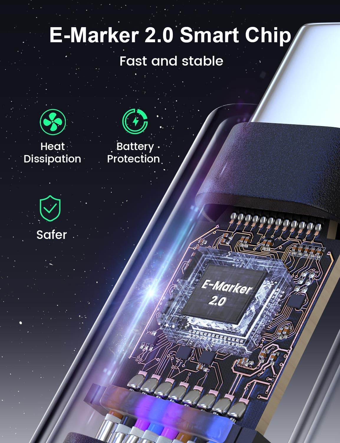 Detalle 2 de XAOSUN 240W USB C auf USB C Kabel 5M
