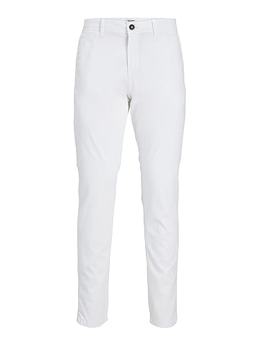 Detalle de JACK & JONES Jpstmarco Jjbowie SA pantalón de hombre blanco (corte ajustado), 31W/30L