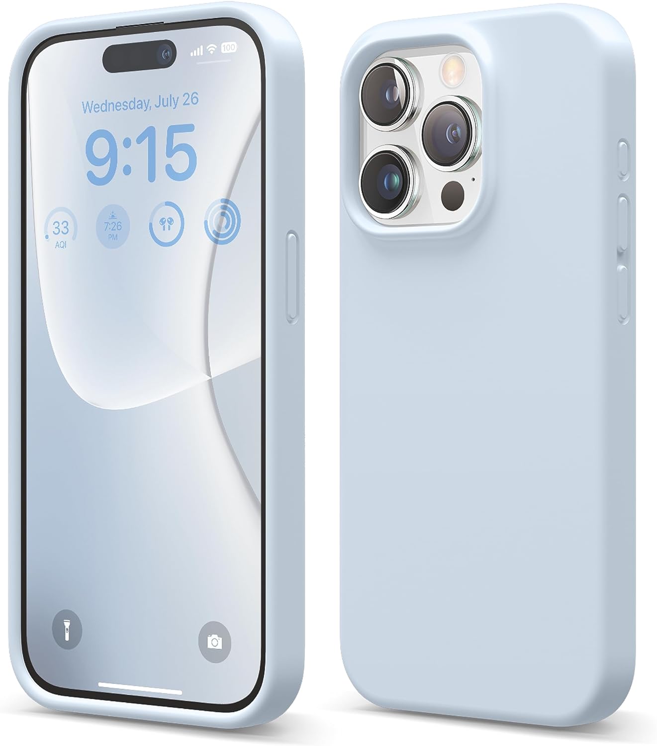 Thumbnail 6 de Coque elago Silicone Liquide compatible iPhone 15 Pro — structure antichoc 4 couches, microfibre anti-rayures (gris moyen)