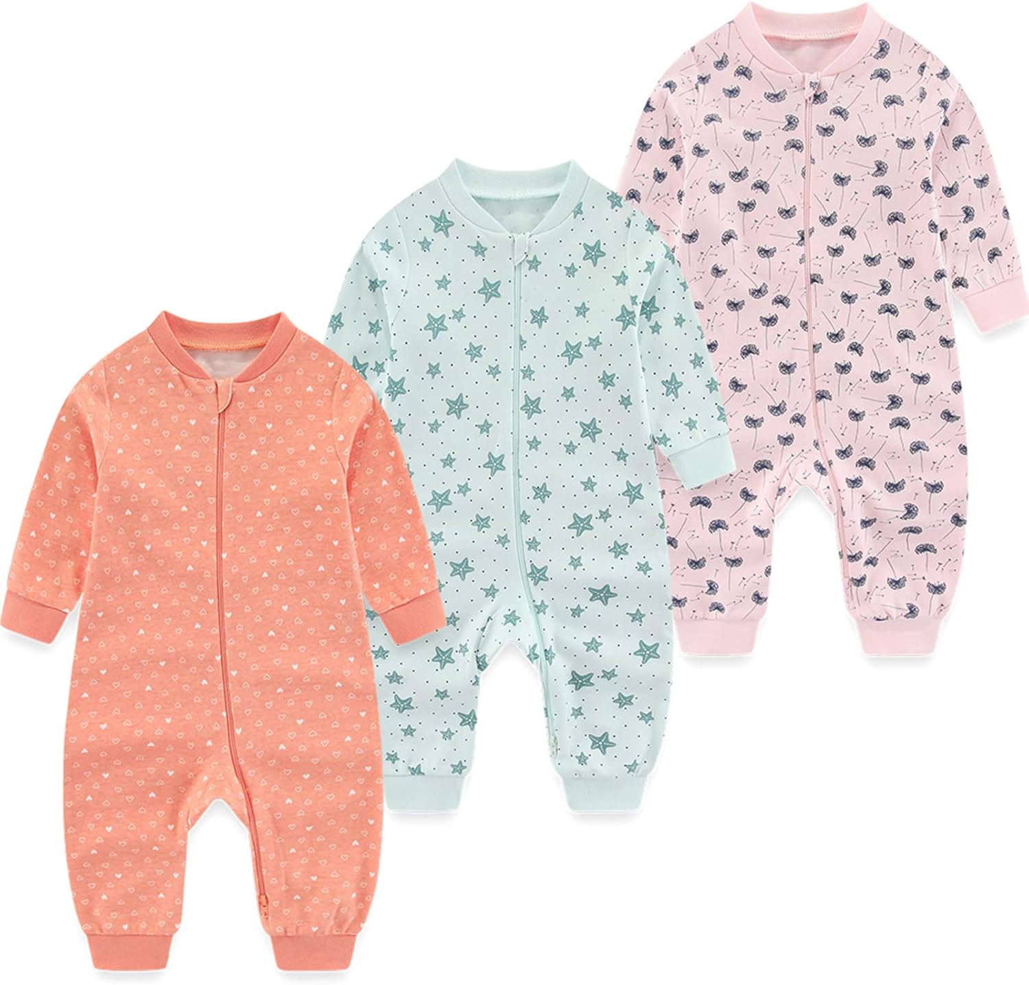 Detalle de MAMIMAKA Newborn Sleepsuit 3 Pack 2-way Zip