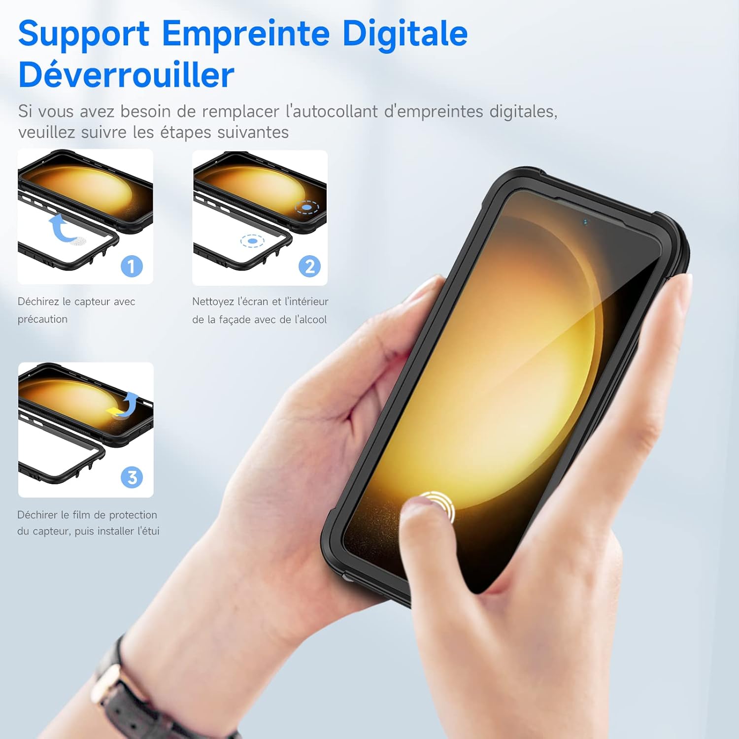 Detalle 2 de Seacosmo Coque pour Samsung Galaxy S23 – Protection intégrale et vidéo‑étui noir