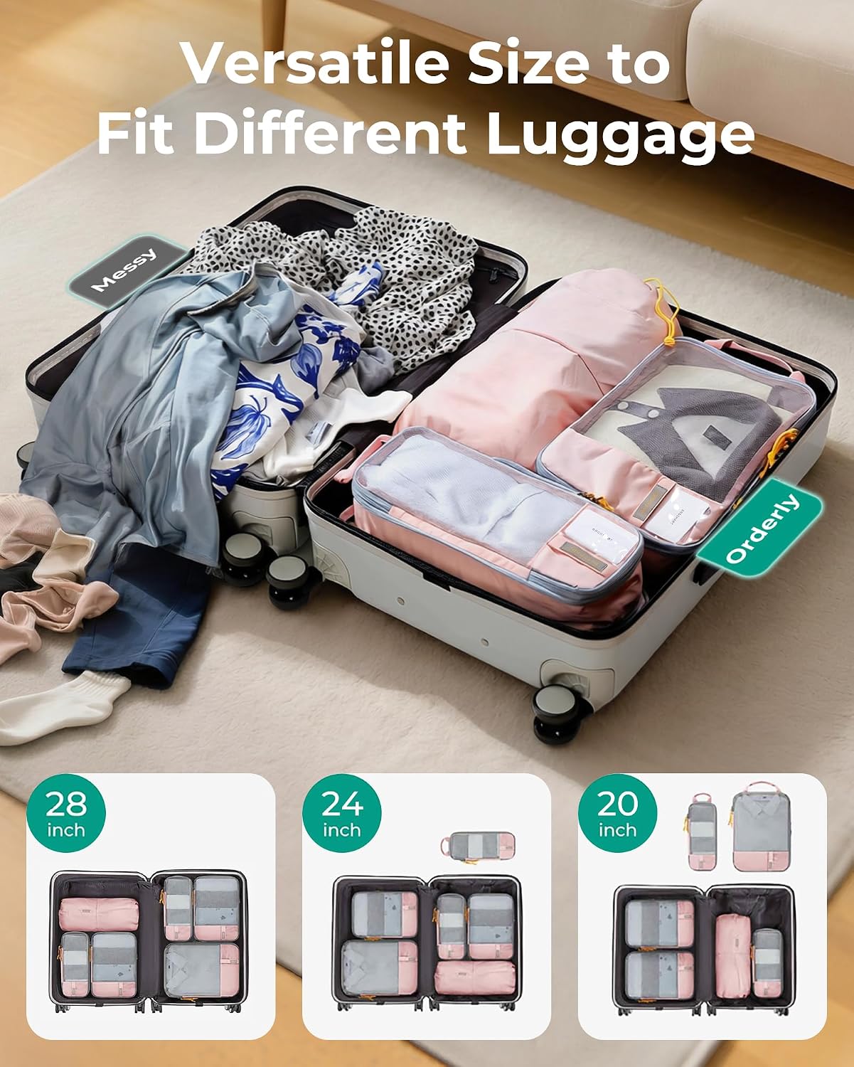 Thumbnail 4 de BAGSMART Compression Packing Cubes 6-piece