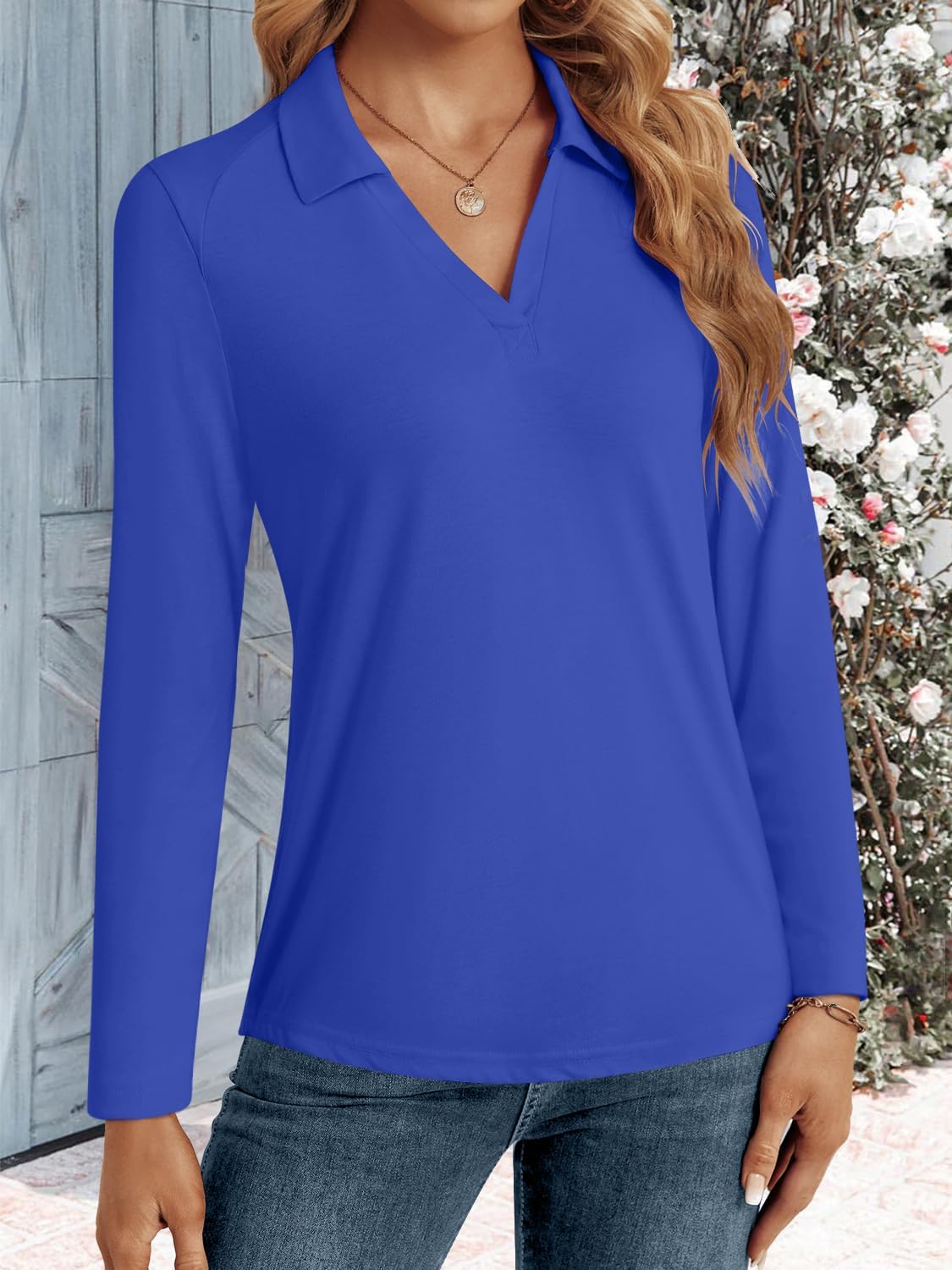 Thumbnail 6 de LYHIPSS V-Neck Polo Top, 3/4 Sleeves