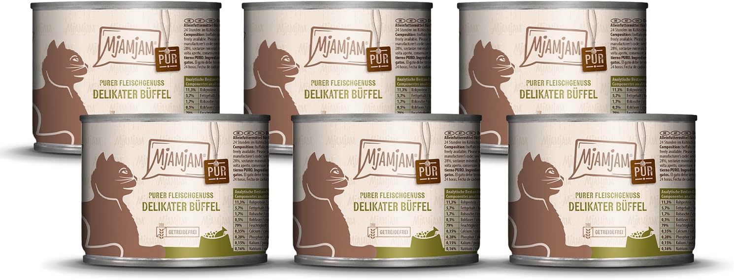 Detalle de MjAMjAM Czysta mięsna przyjemność – mokra karma ze strusiem, 6 × 400 g