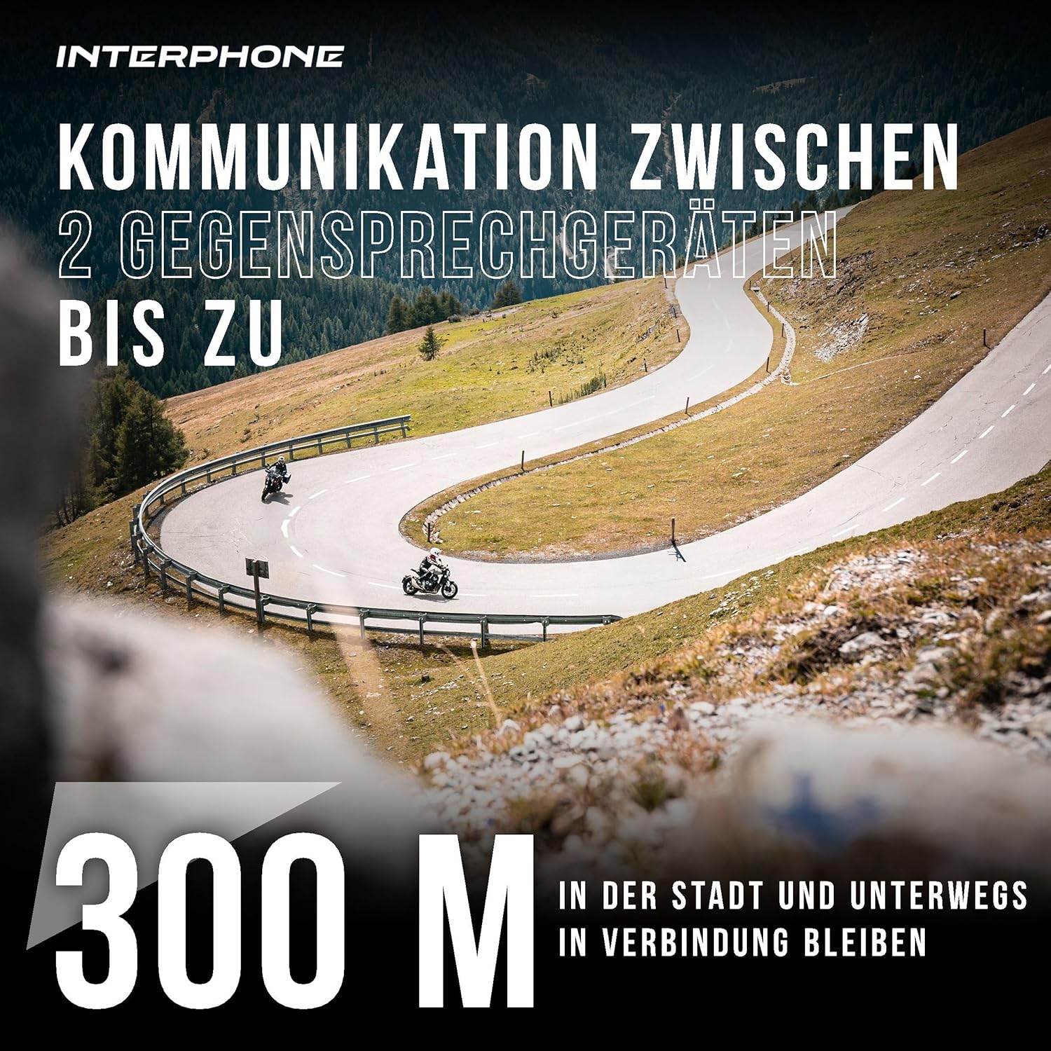 Detalle 2 de Interphone LINK HD Einzel-Headset – Bluetooth Motorrad-Interkom mit 300 m Reichweite