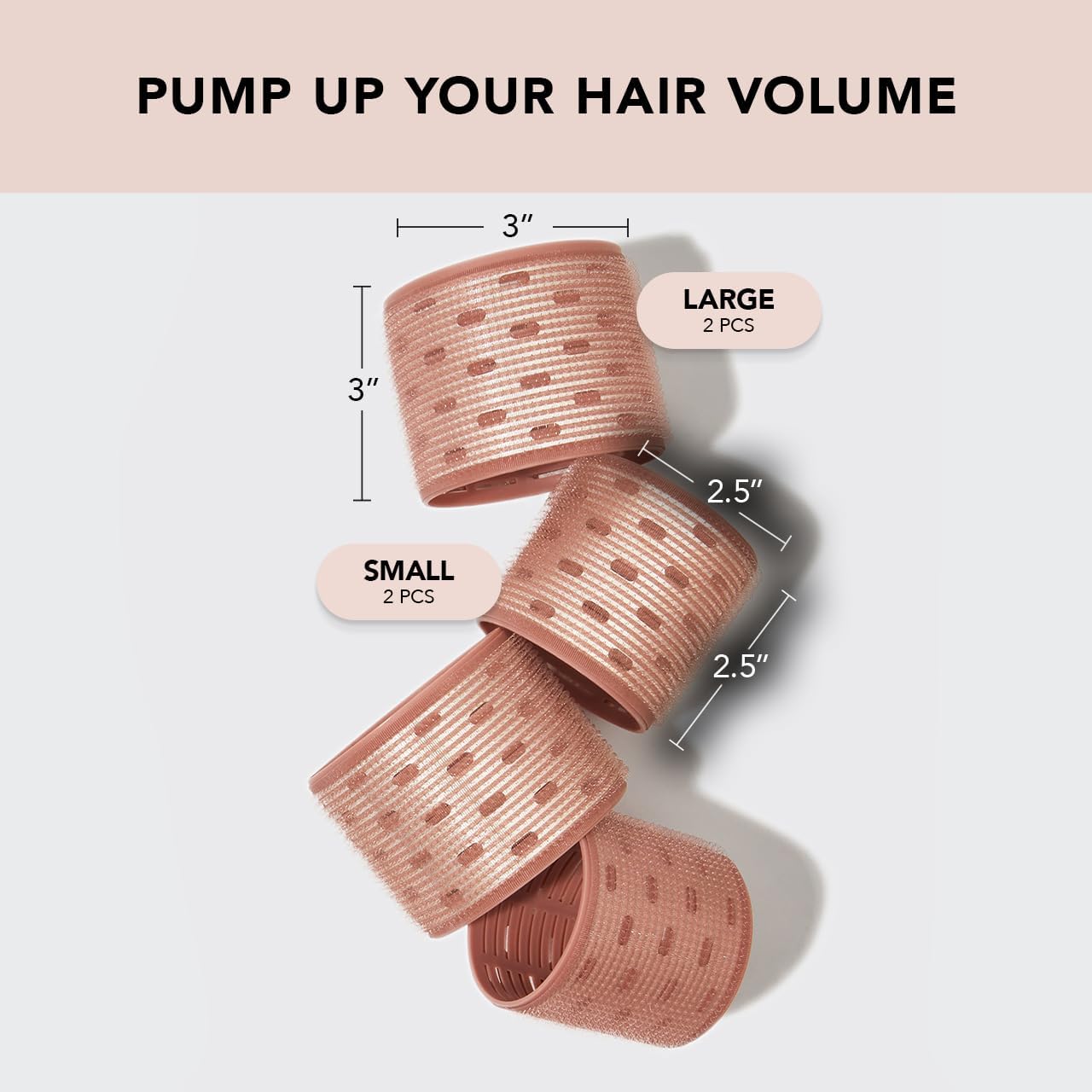 Detalle 2 de Kitsch Pro Ceramic Hair Rollers, Terracotta, 4 Count Self-Grip Set