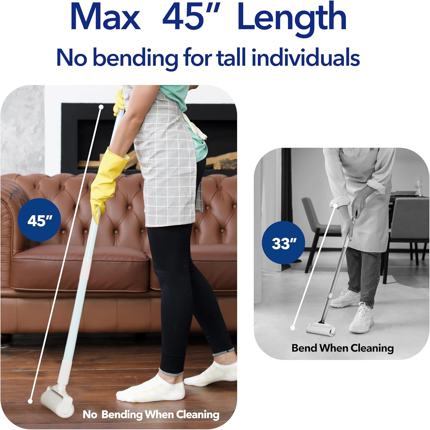 Detalle de Large Lint Roller for Carpet with Extendable Handle — 9.45" Wide Sticky Rollers (360 Sheets) for Pet Hair and Messes