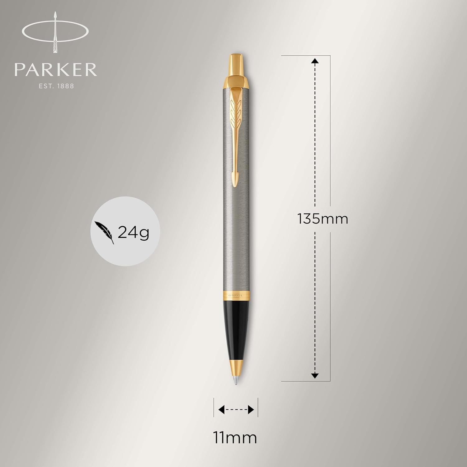 Detalle de Parker IM stylo bille métal brossé ⌚</analysis>