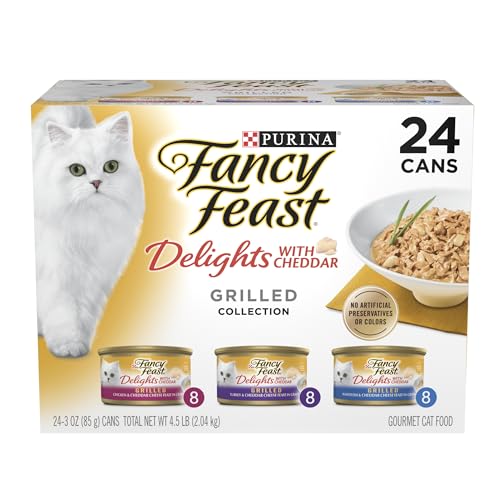 Imagen de Fancy Feast Delights with Cheddar Wet Cat Food — 3 oz Cans, 24-Pack en OfertitasTOP
