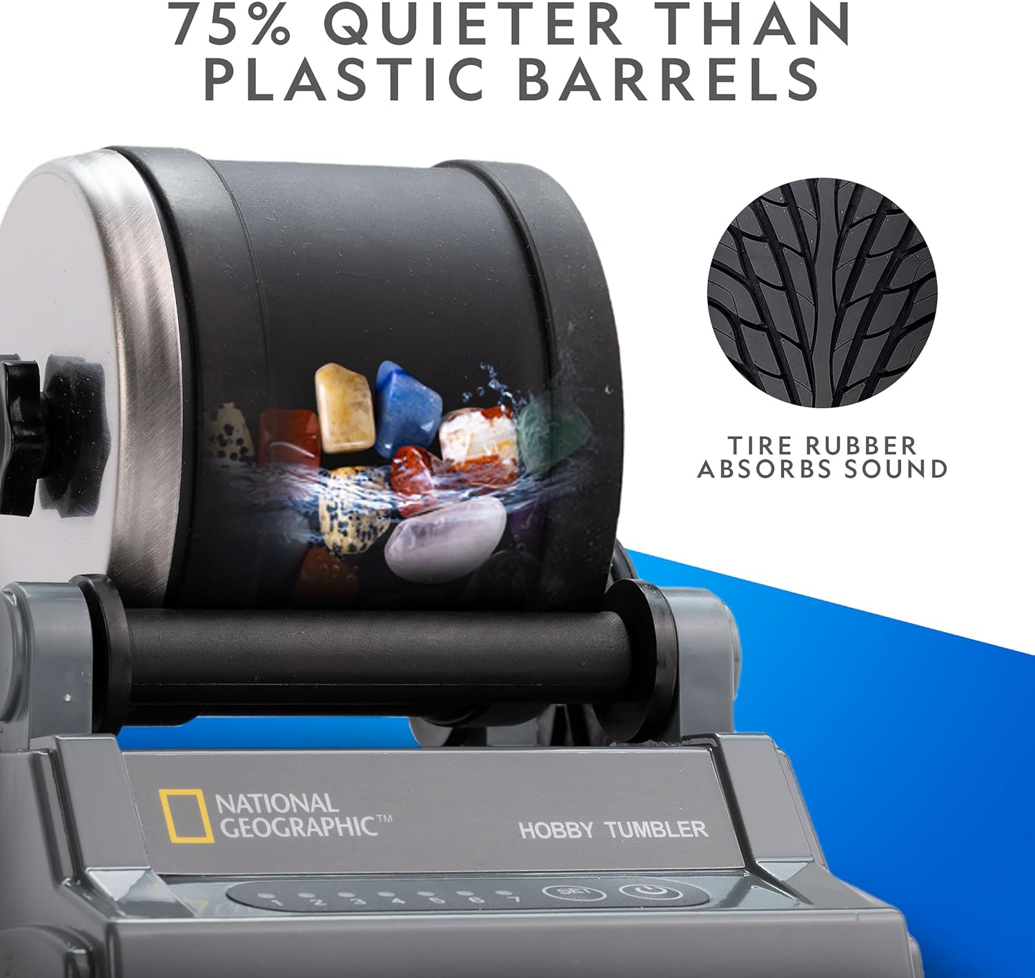 Detalle de NATIONAL GEOGRAPHIC Hobby Rock Tumbler Kit – Rock Polisher for Kids & Adults