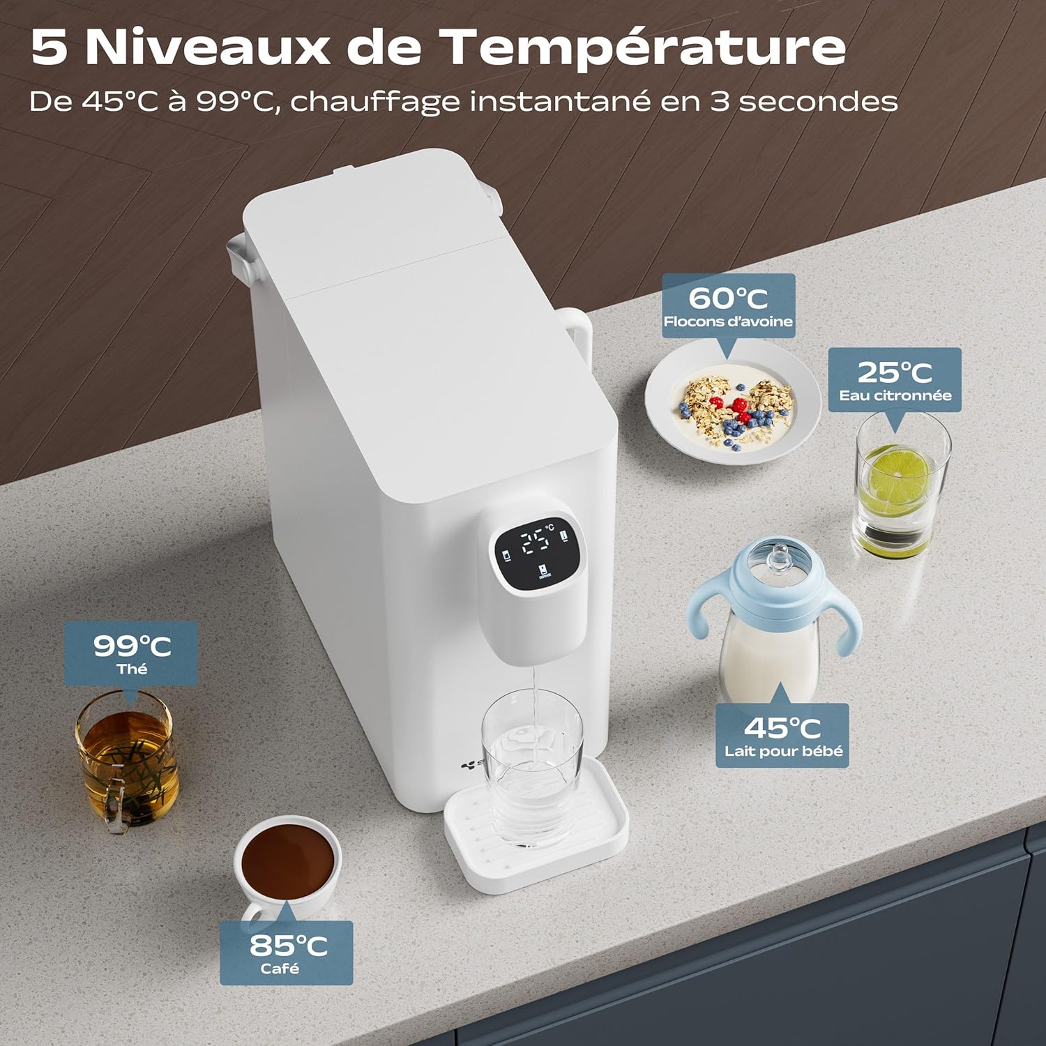 Thumbnail 3 de CIARRA X SusGreenable Osmoseur à osmose inverse – eau purifiée, eau chaude instantanée et sans installation