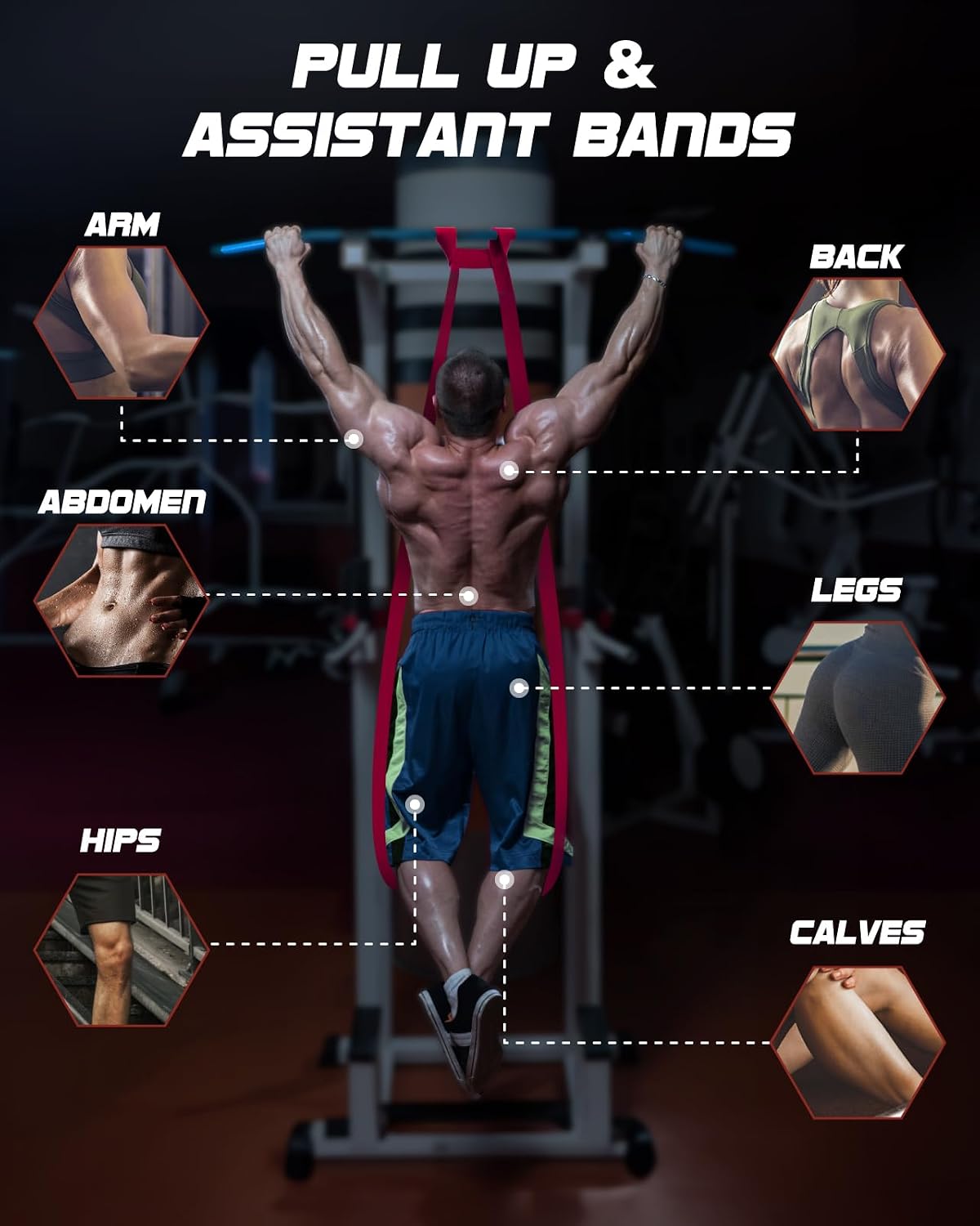 Thumbnail 3 de Fitense Pull Up Resistance Bands Set