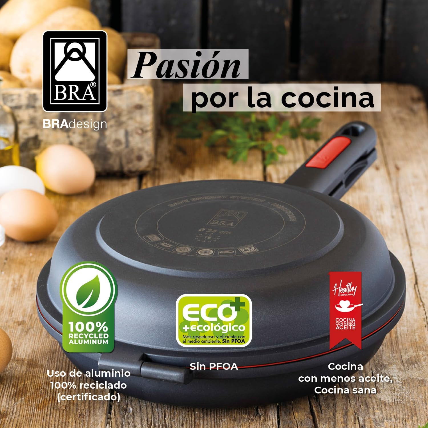 Thumbnail 5 de BRA Dupla Premiere Sartén Doble para Tortilla, 26 cm