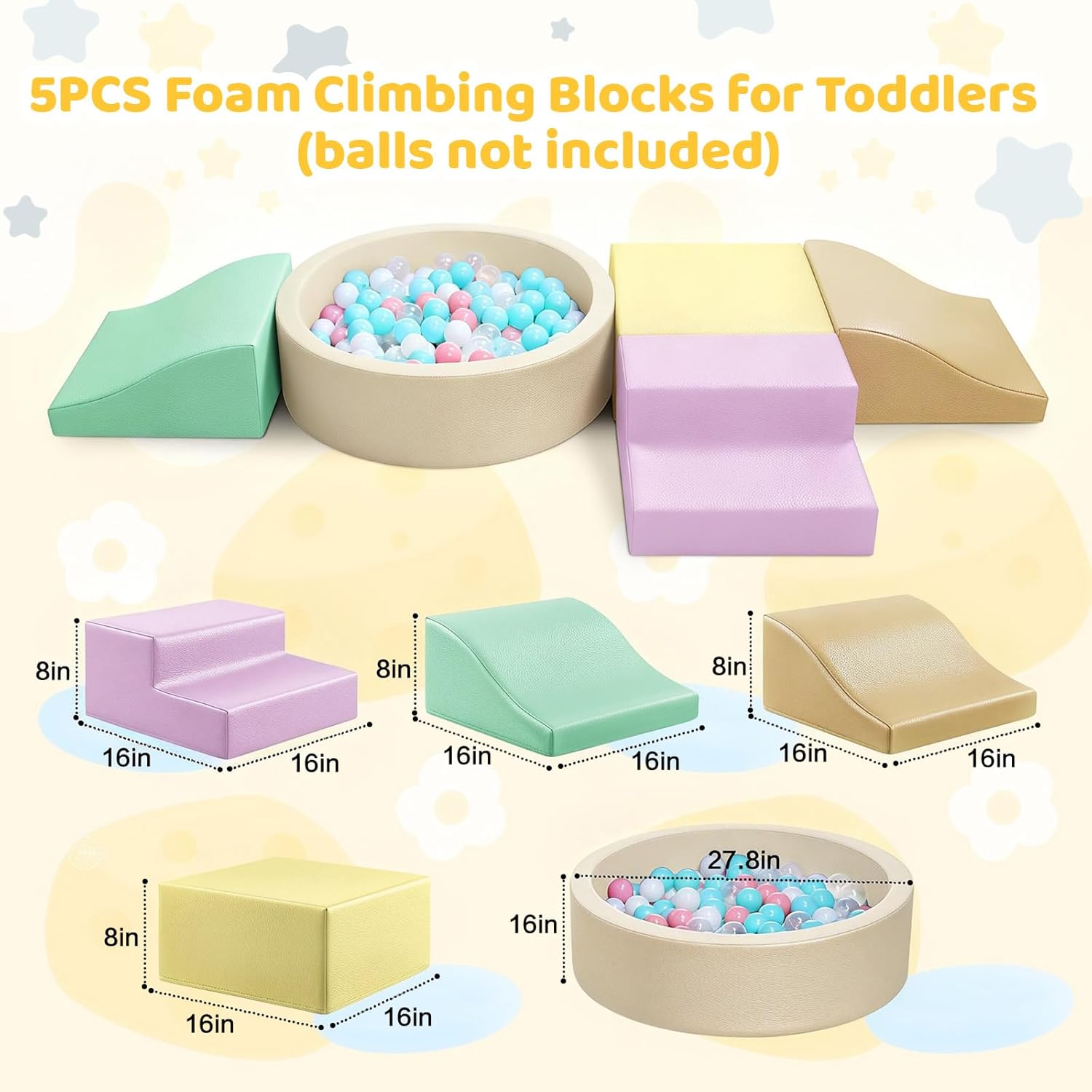 Thumbnail 1 de Foam Climbing Blocks 5-Piece for Toddlers