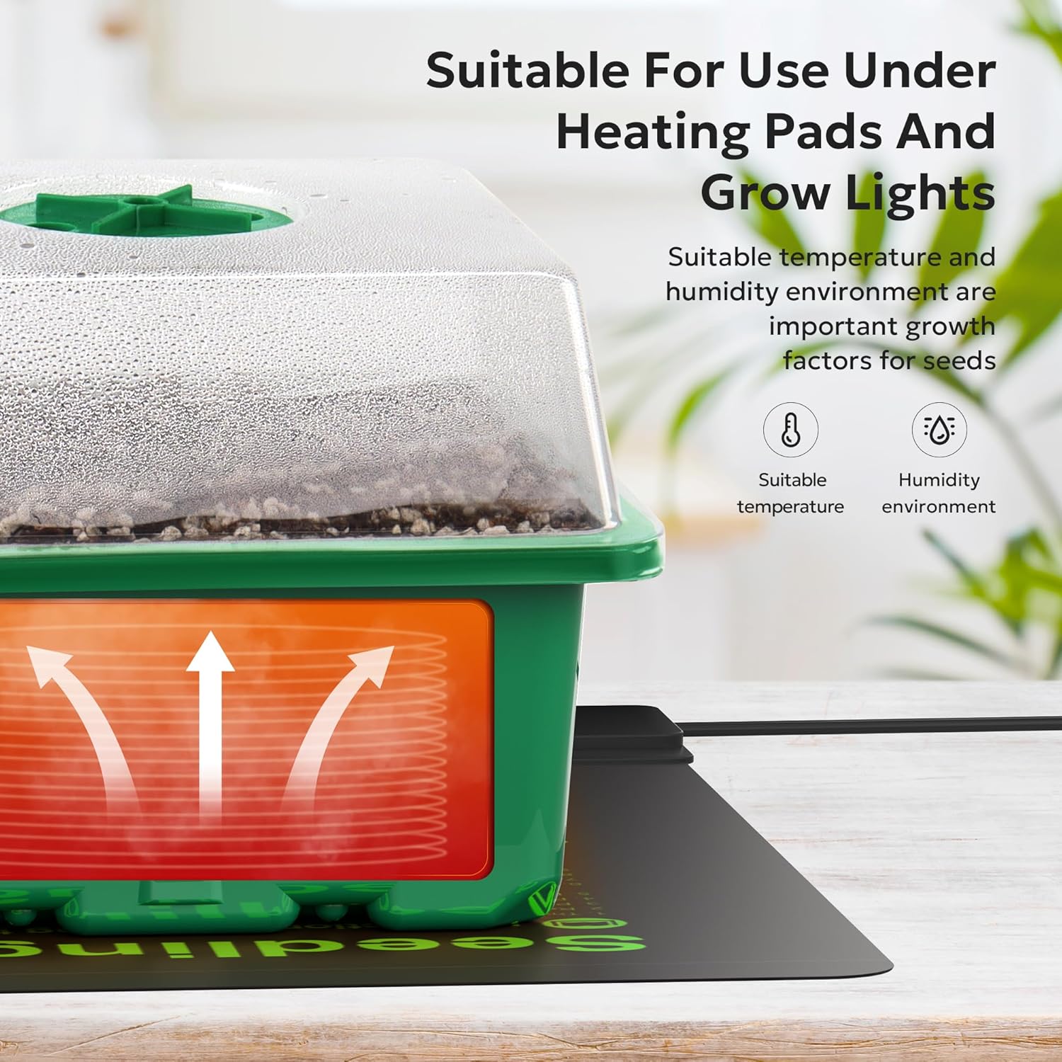 Thumbnail 1 de MIXC Seed Trays 120-Cell Kit (10 Pack) with Lids, Base Trays, Humidity Domes and Labels
