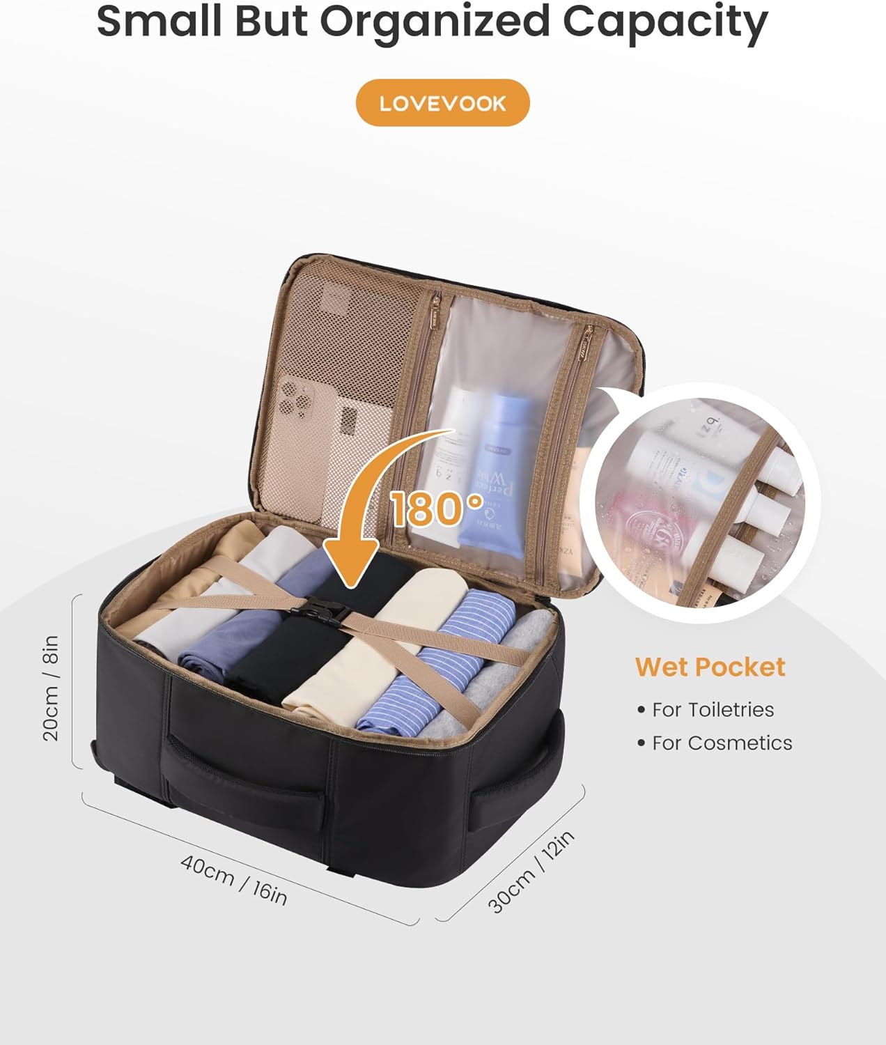 Thumbnail 3 de LOVEVOOK Ryanair Cabin Bags 40x30x20: Underseat Carry-On Travel Backpack
