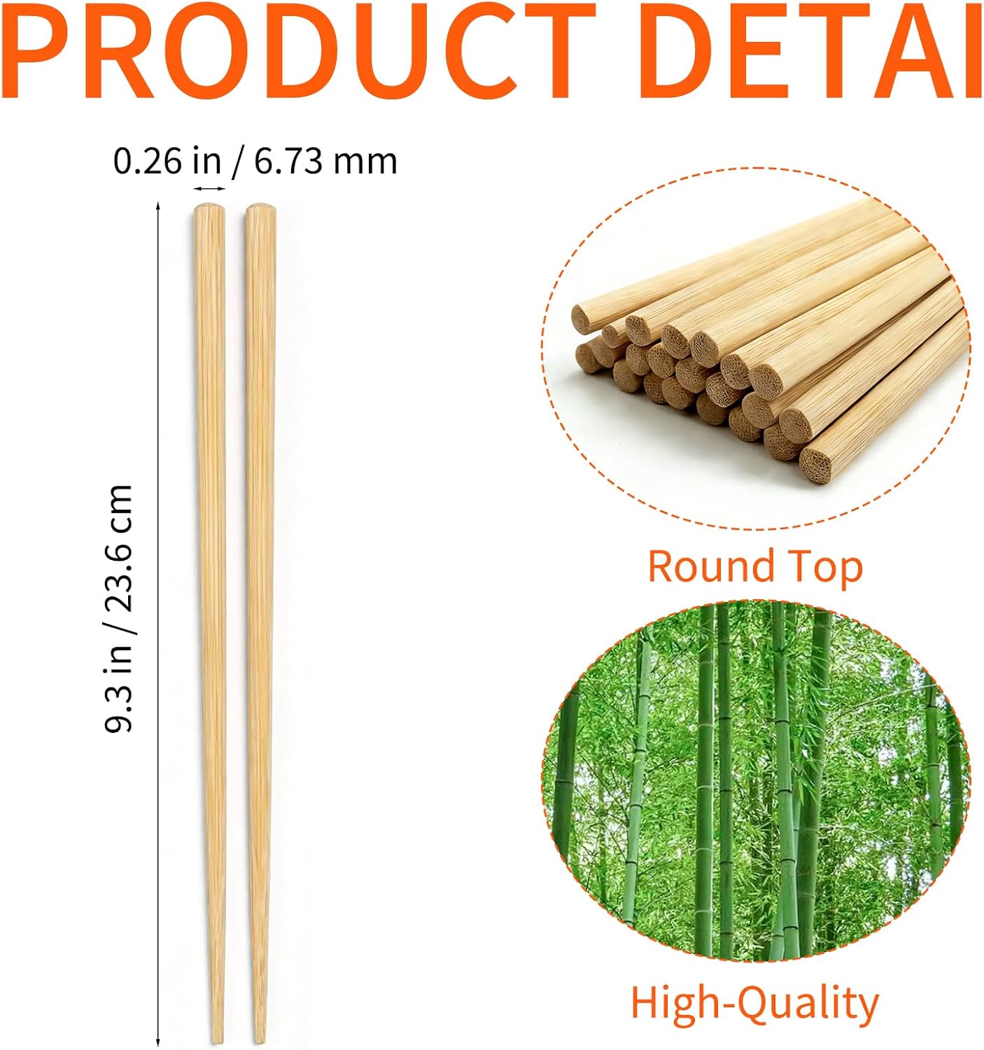 Thumbnail 1 de Zmpkhba Disposable Bamboo Chopsticks, 9.3-Inch
