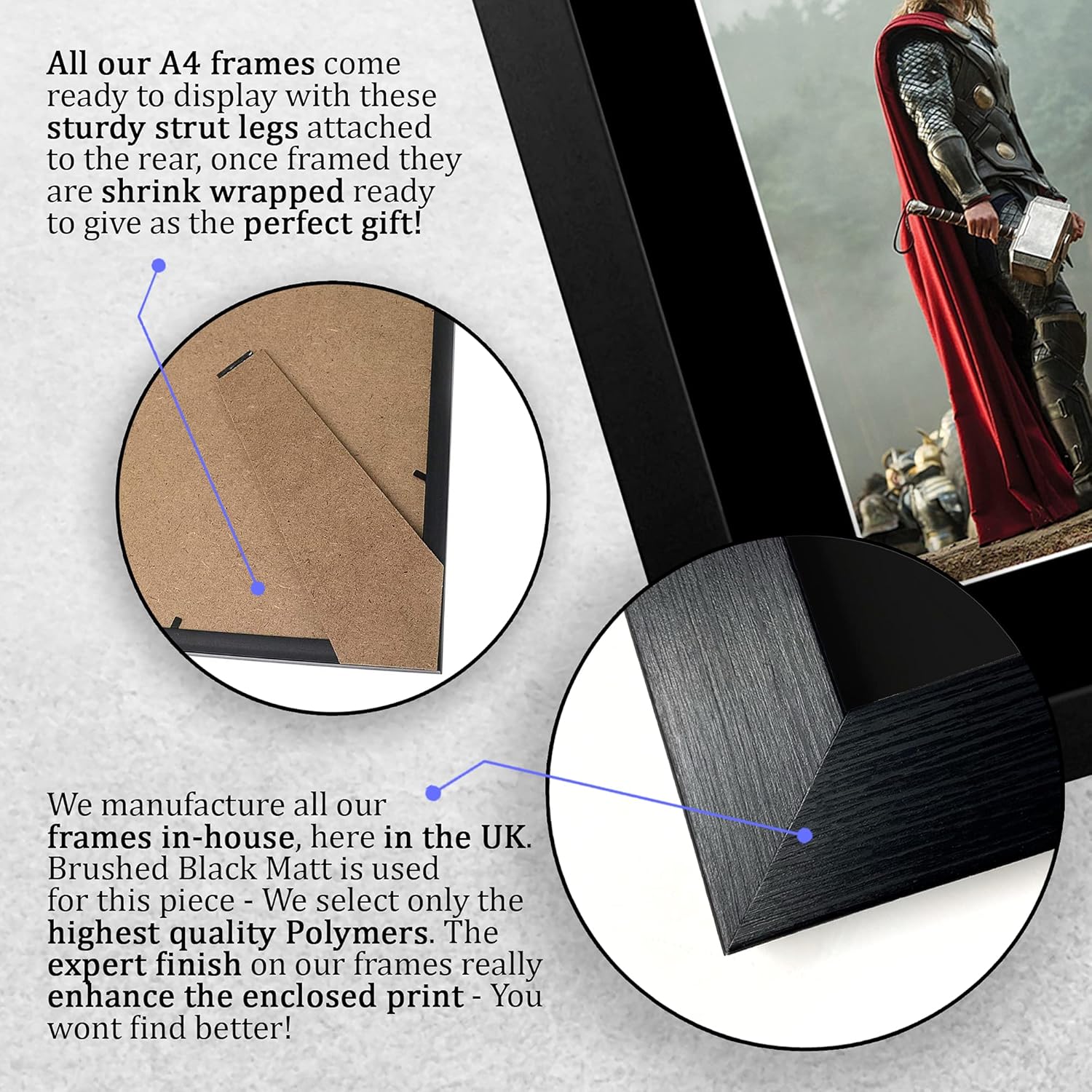 Thumbnail 6 de HWC Trading FR Chris Hemsworth Gift Signed FRAMED A4 Printed Autograph Thor The Avengers Gifts Print Photo Picture Display