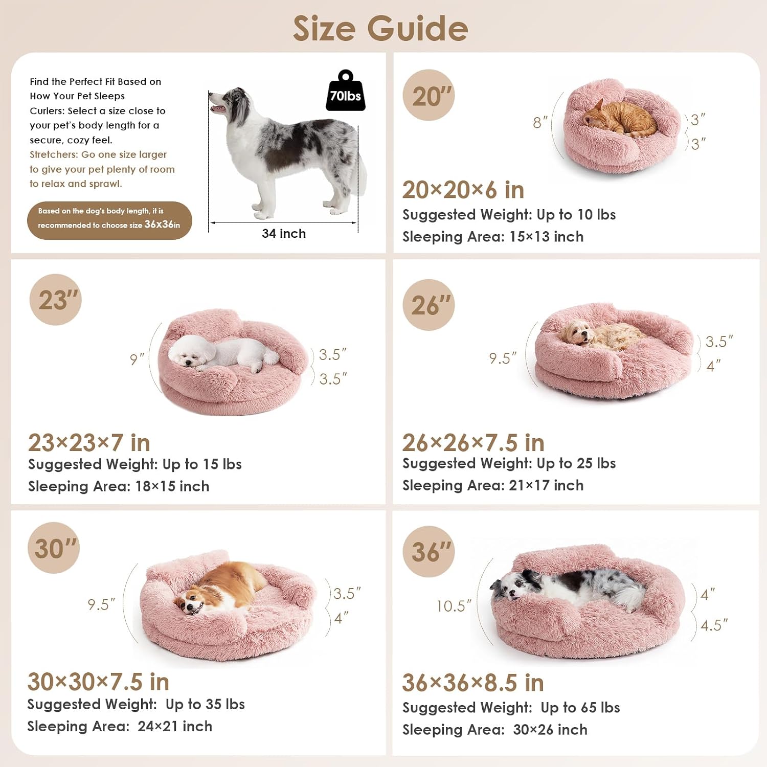 Detalle de EHEYCIGA Donut Dog Bed, 20-Inch