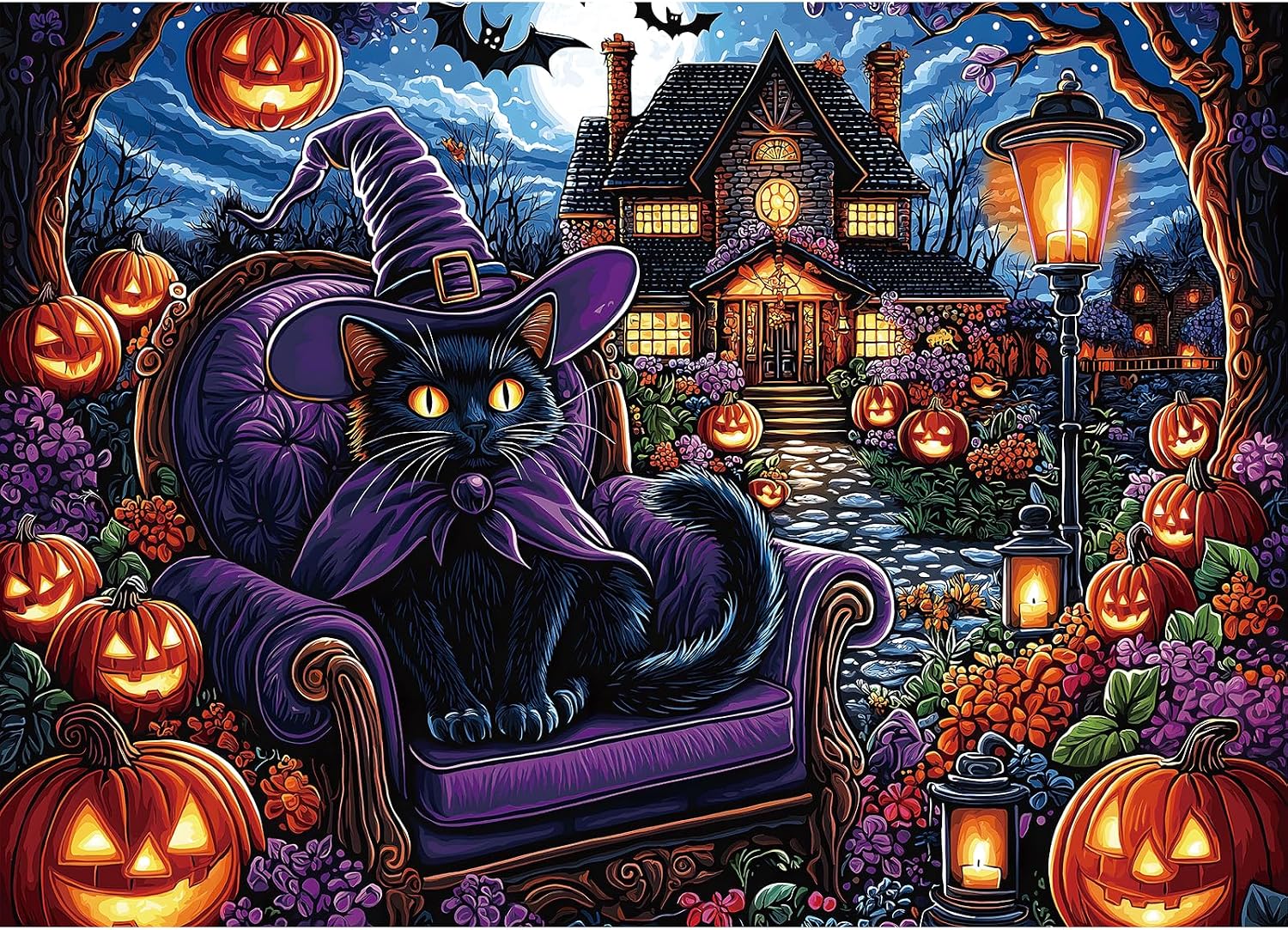 Detalle de Halloween Cat Jigsaw Puzzle 1,000 Pieces