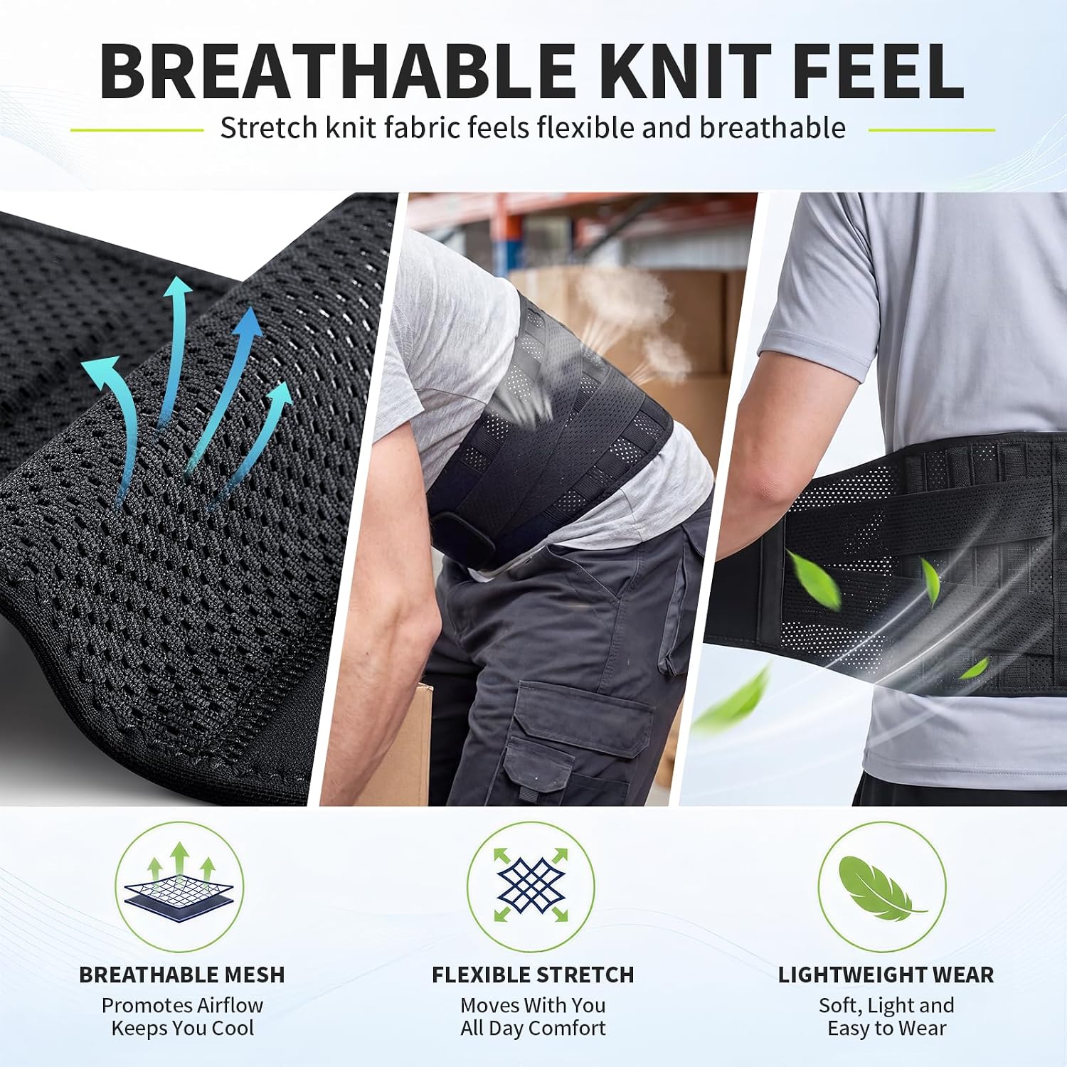 Detalle de CAMBIVO BS10 9-Stay Lumbar Support Belt with Adjustable Compression