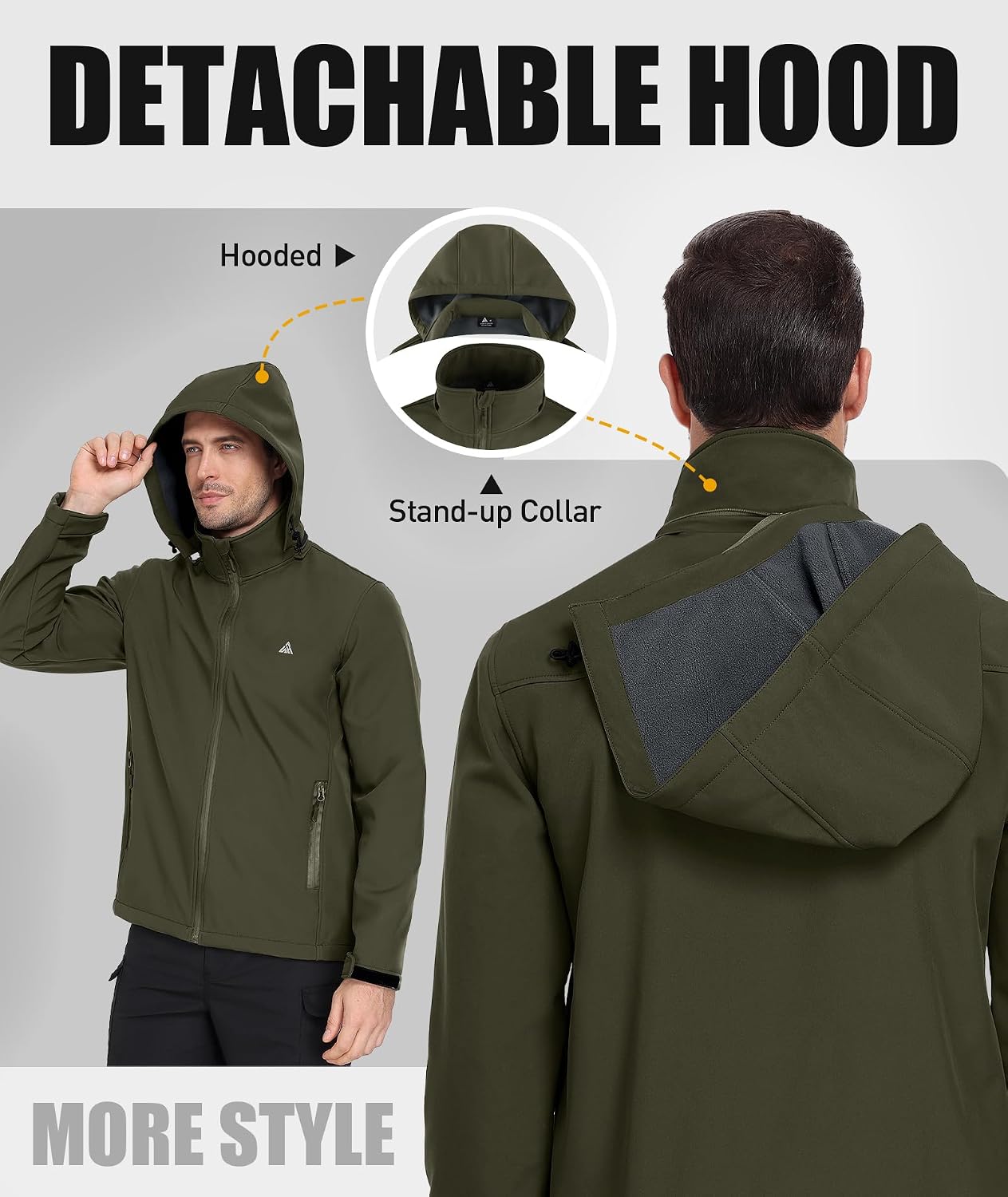 Detalle 1 de SwissWell Softshelljacke Herren Wasserdichte Winddichte