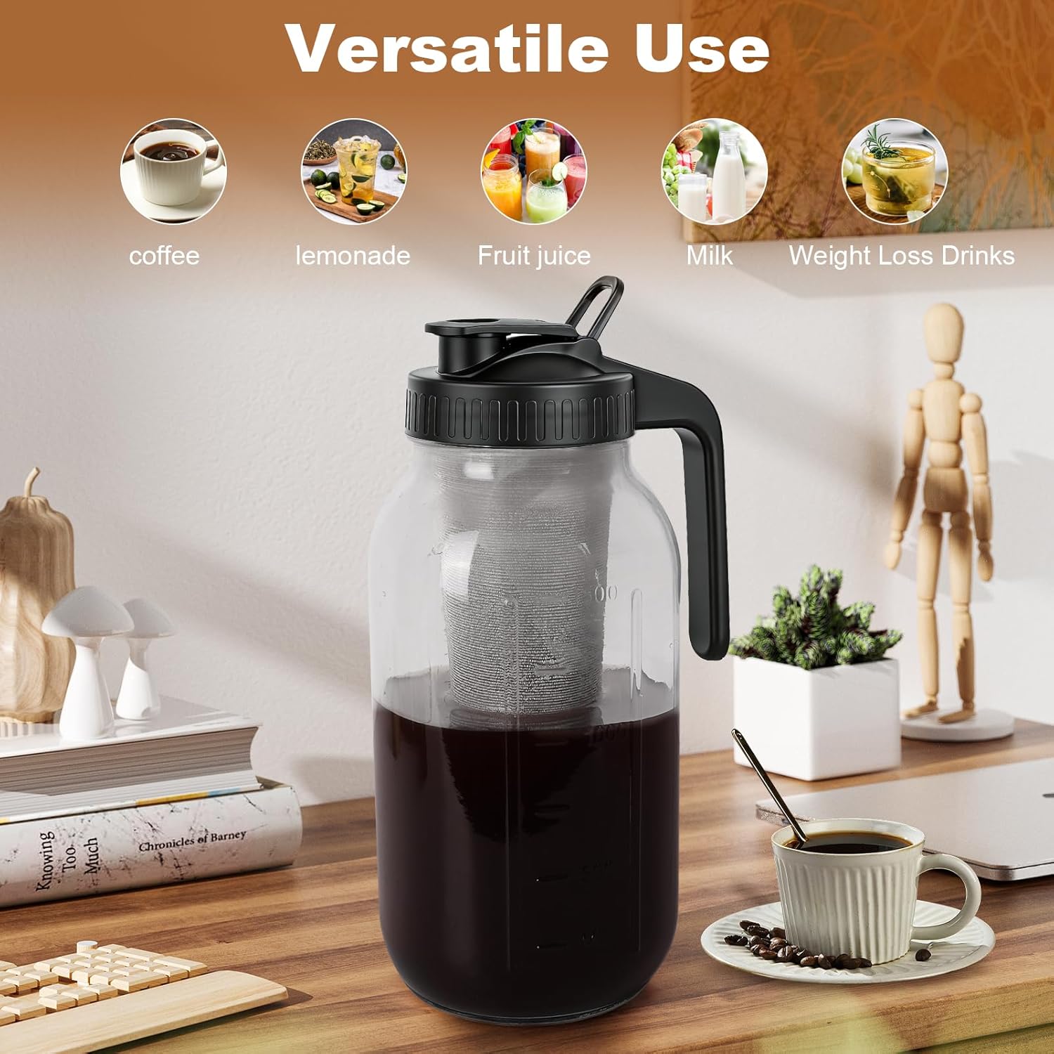 Thumbnail 5 de 64 oz Mason Jar Cold Brew Coffee Maker 🍶